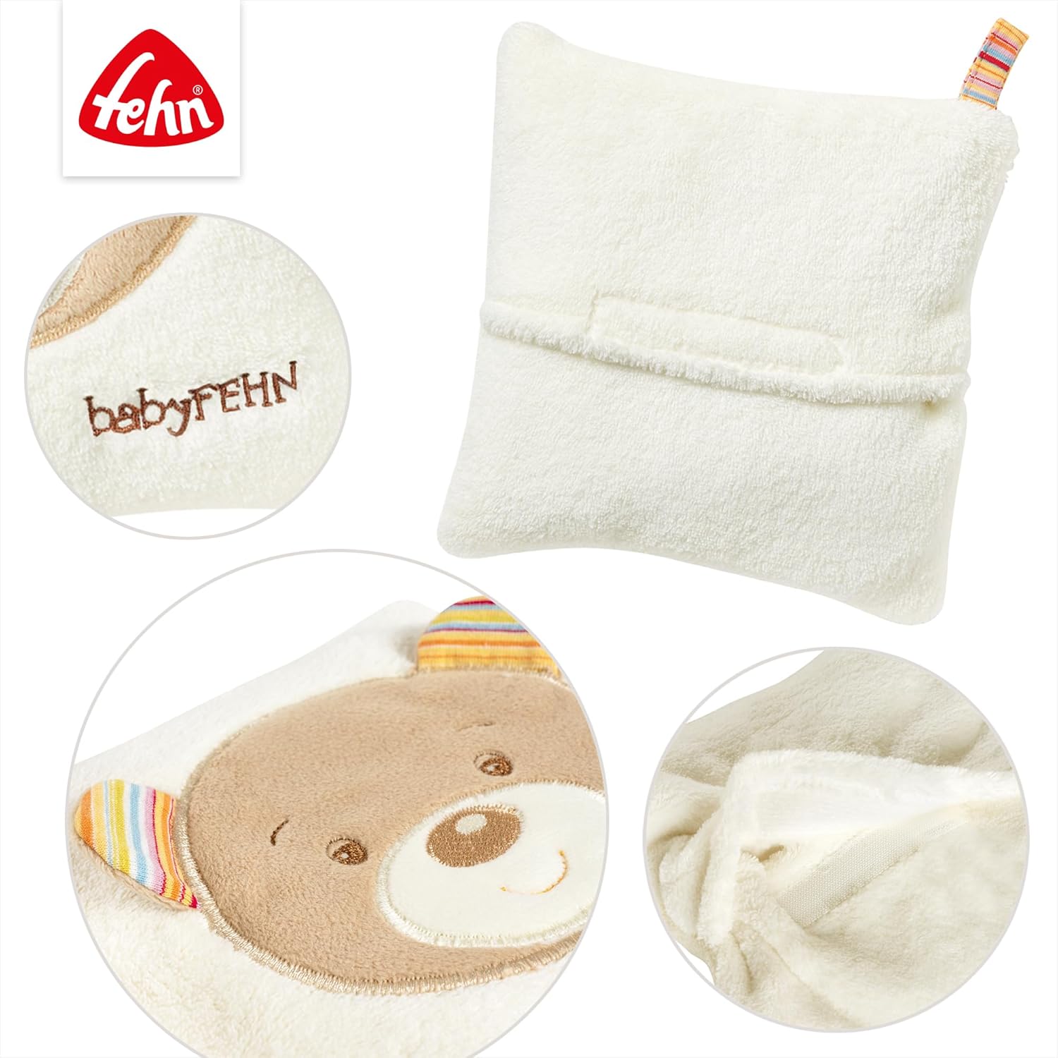 Thumbnail 3 de Fehn Cuscino Orsetto con noccioli di ciliegia – riscaldabile/freddo removibile per neonati e bambini 0+ mesi