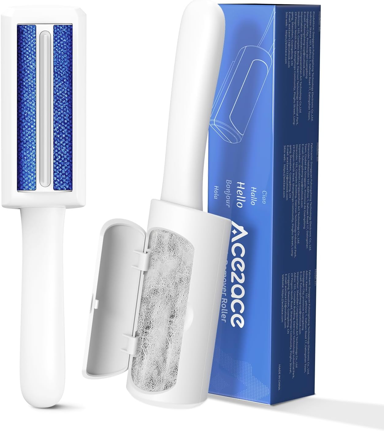 Detalle de ACE2ACE Pet Hair Remover Roller Brush: Mini Reusable Lint Roller for Pet Hair