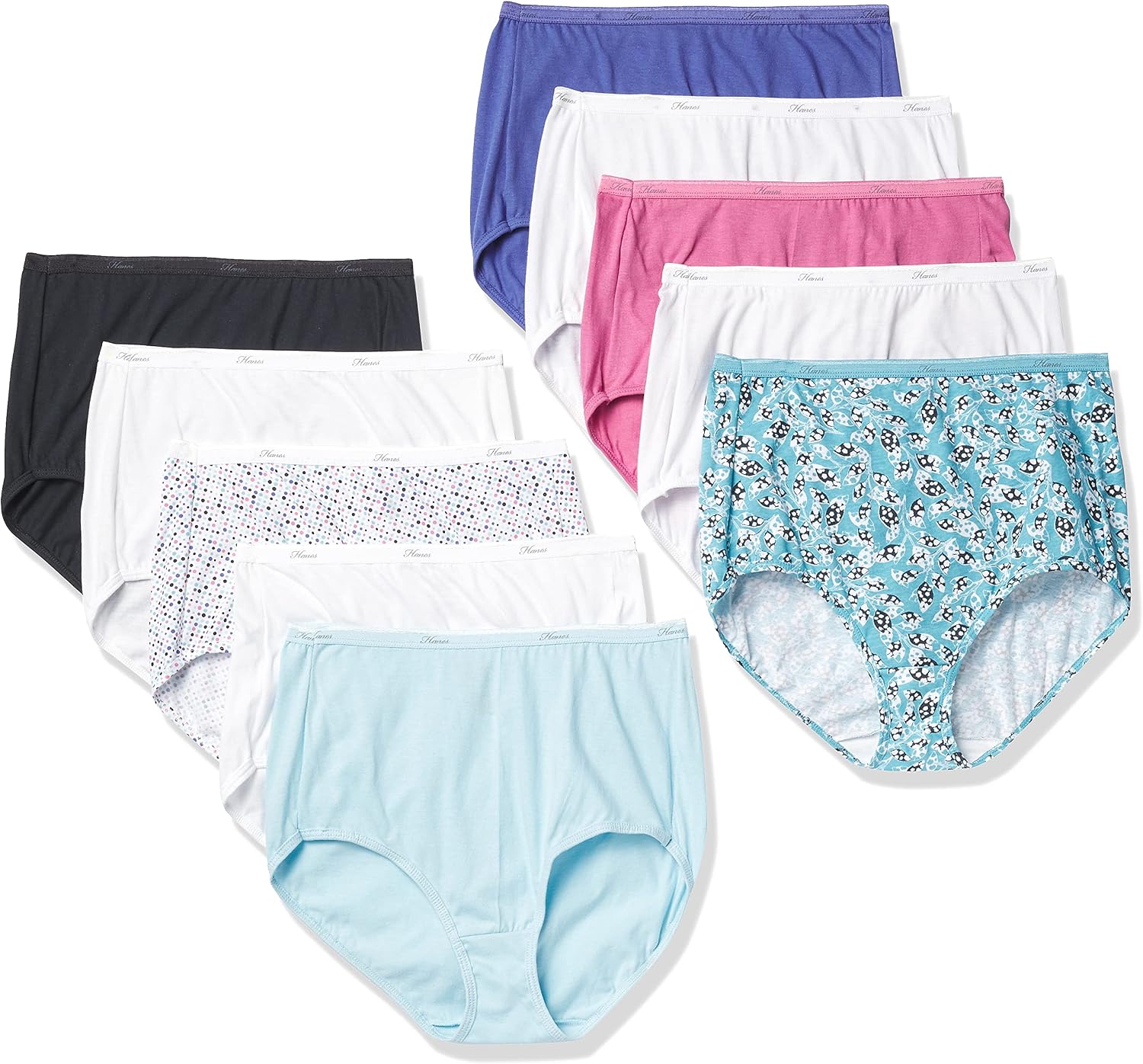 Thumbnail 6 de Hanes Women's 10-Pack Full-Coverage Cotton Blend Panties with Moisture-Wicking Comfort