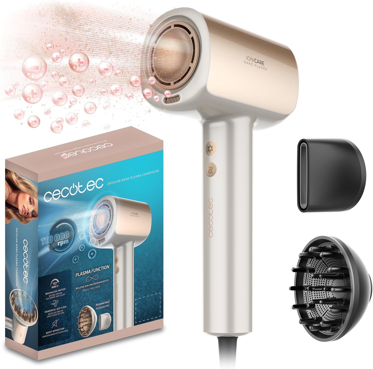 Detalle 2 de Cecotec DryGlam Nano Plasma 1600W 💇♀