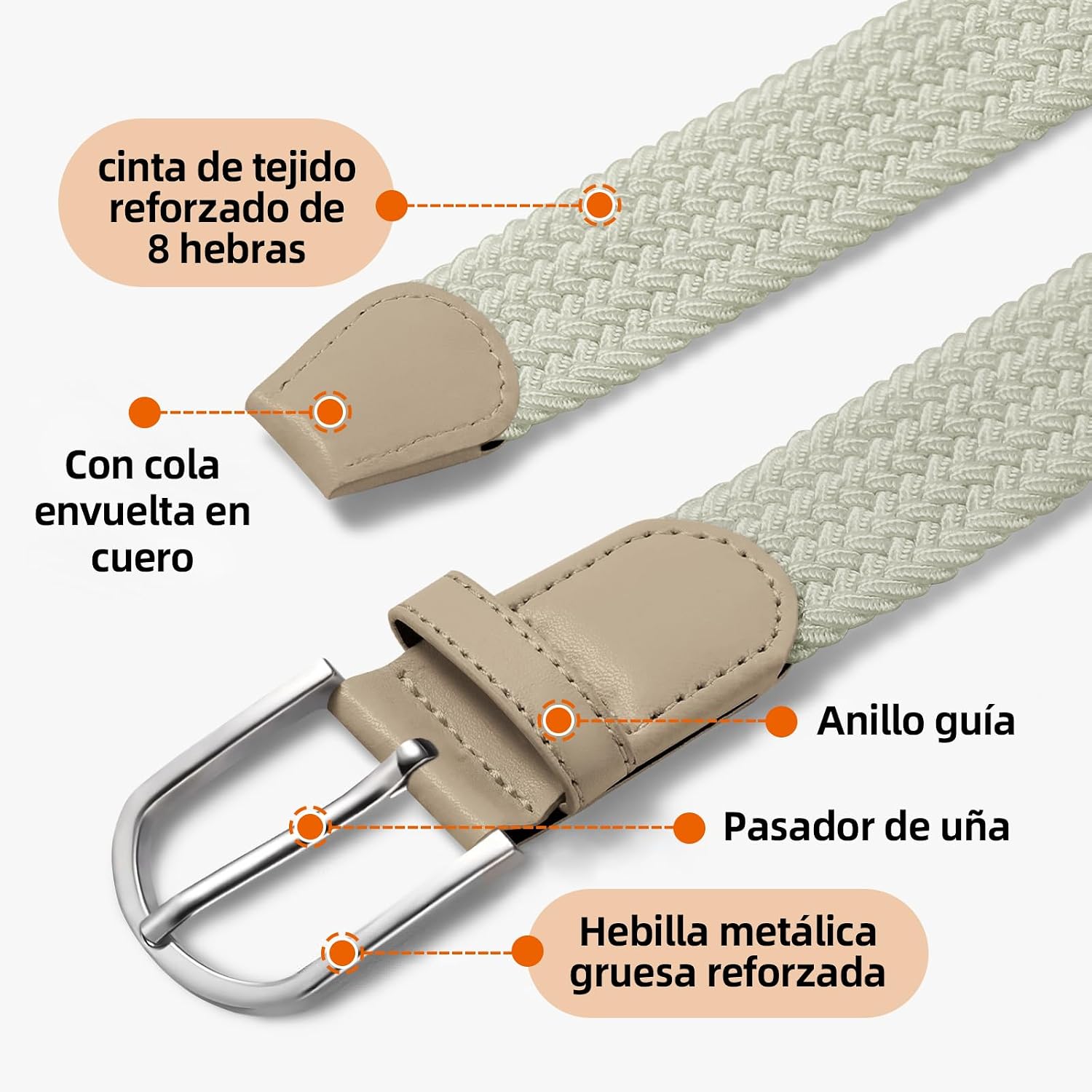 Thumbnail 4 de TANGCHAO Cinturón elástico trenzado para jeans