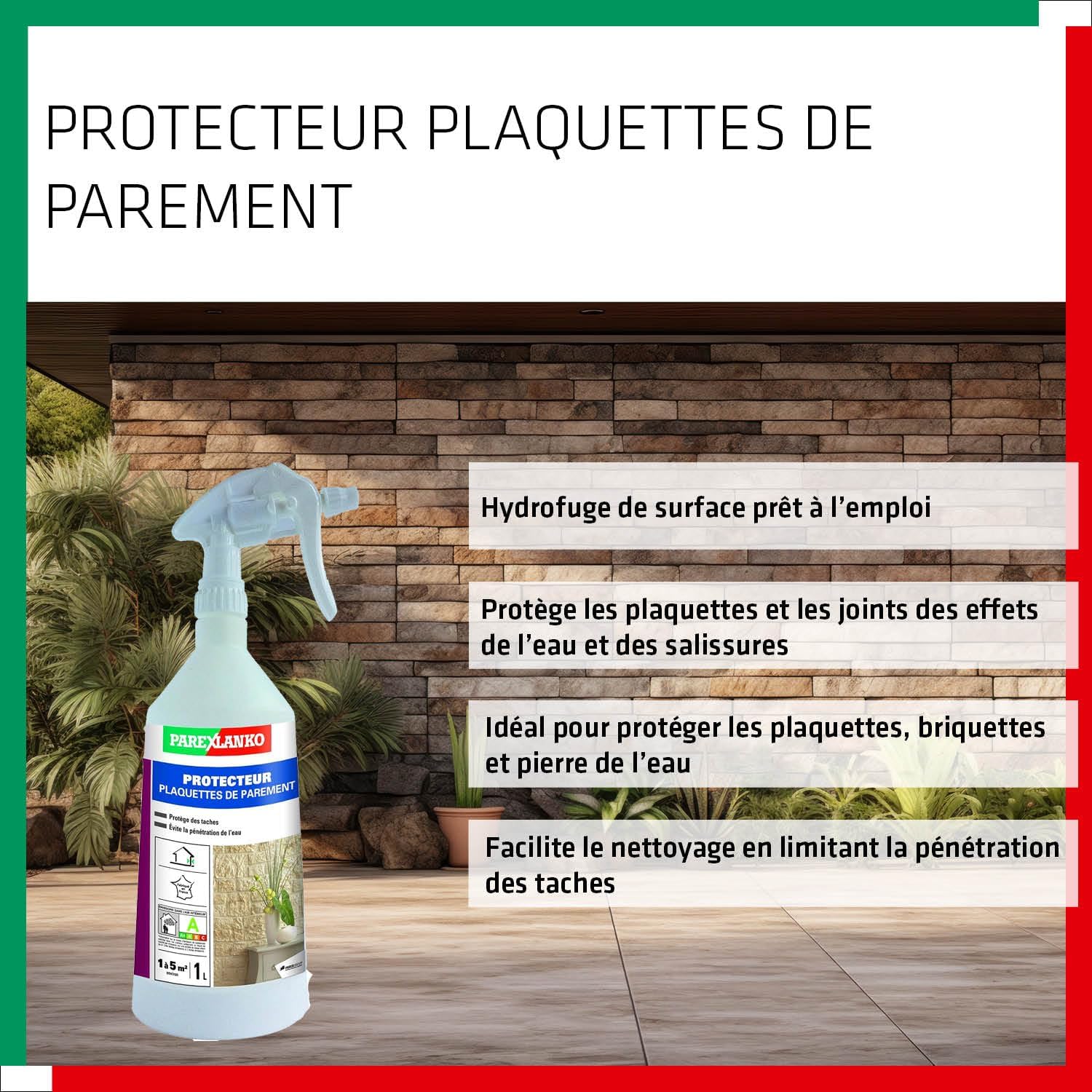 Thumbnail 2 de Parexlanko Hydrofuge de surface – Protecteur invisible pour plaquettes de parement, 1L, Gris