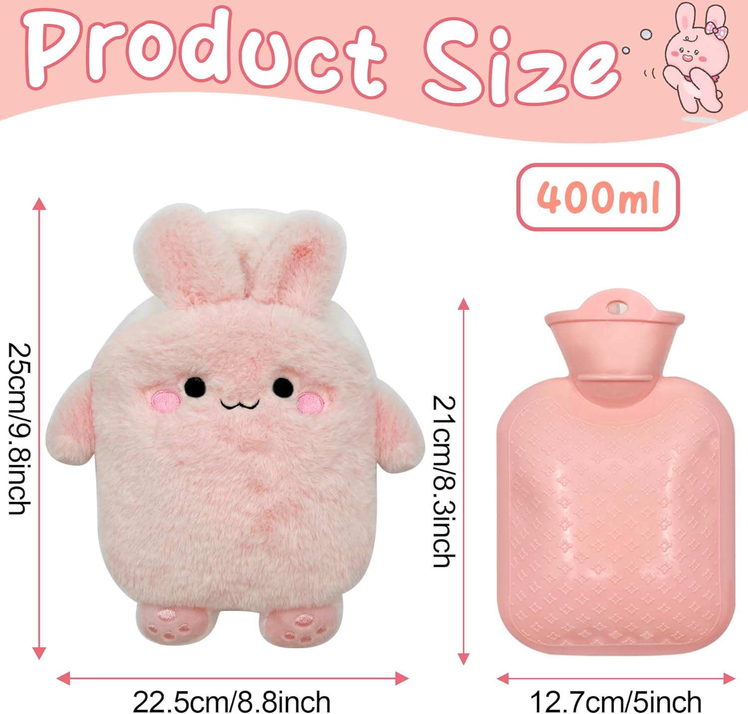 Thumbnail 1 de YeahBoom Kinder-Wärmflasche Hase mit weichem Bezug – weich, sicher und abnehmbar waschbar