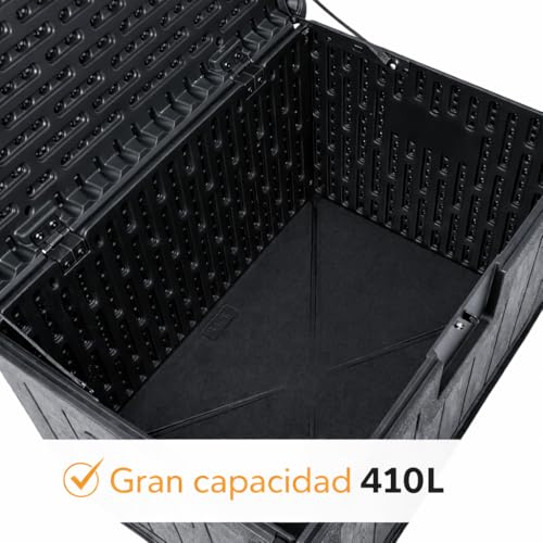 Thumbnail 8 de Baúl exterior de resina impermeable 410L de T-LOVENDO.ES: arcón multiusos para jardín