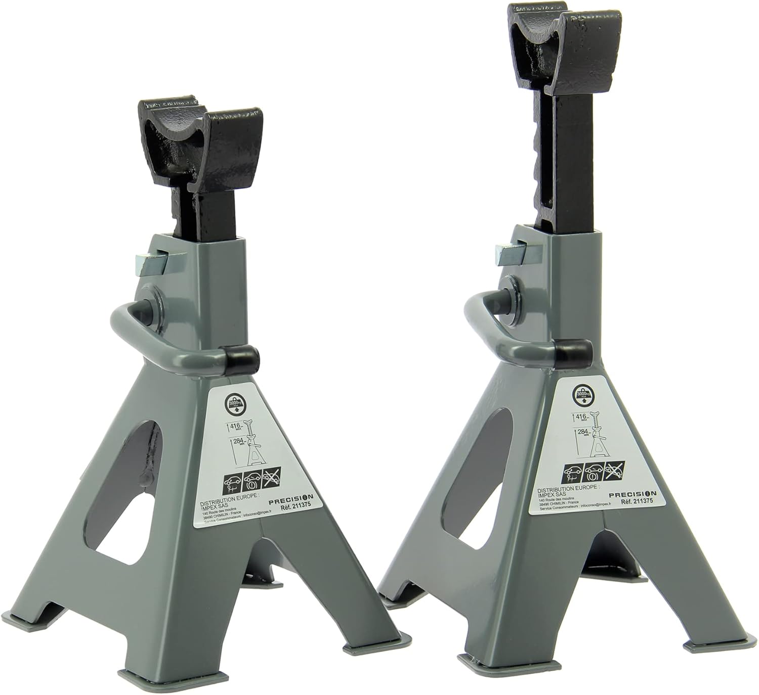Precision Steel 2 cavalletti a cremagliera auto con treppiedi, portata 3 tonnellate