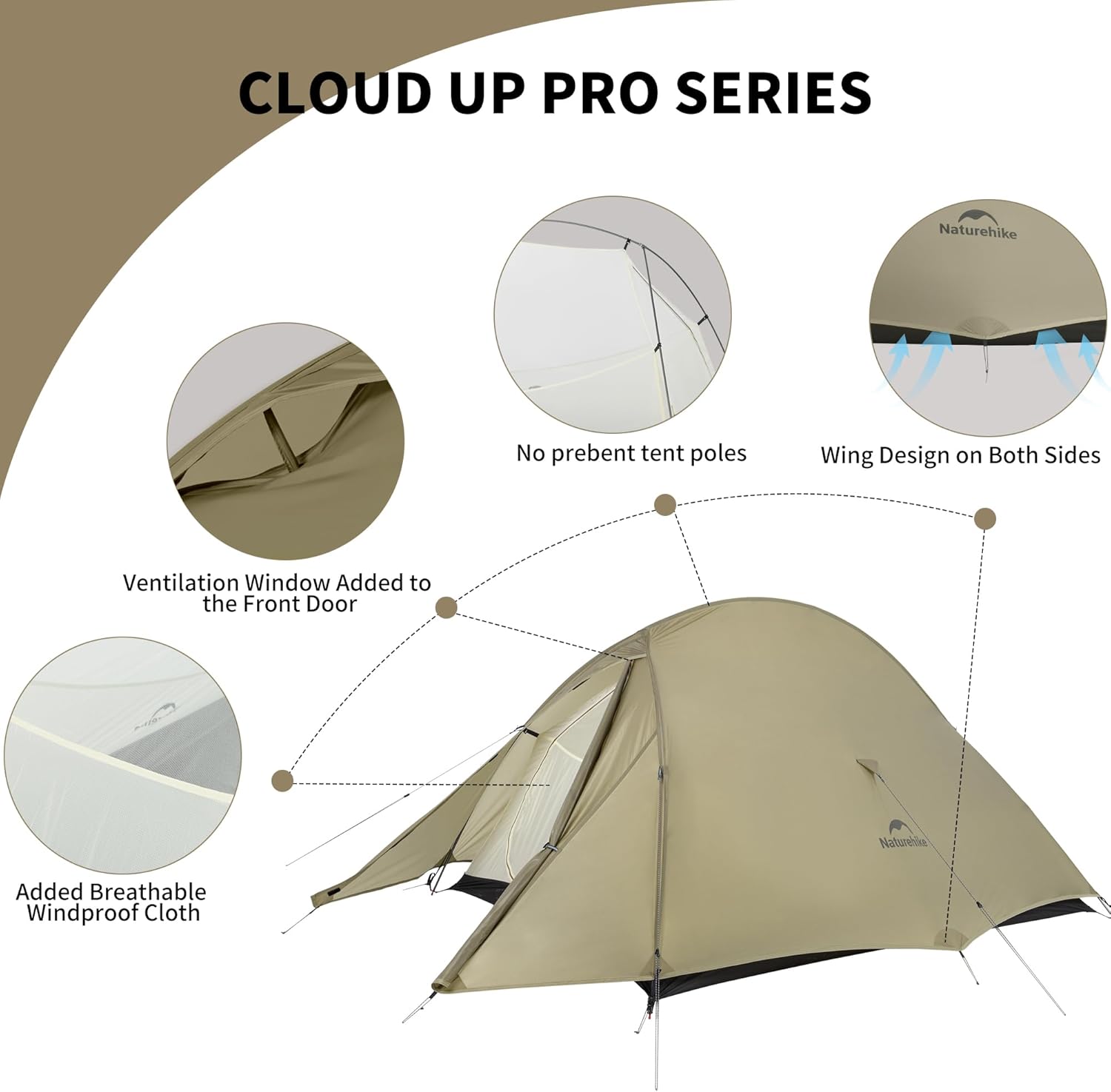 Thumbnail 4 de Naturehike Cloud up Pro/Base/UL Zelt 1 Person – Leichtes Kuppelzelt für Outdoor-Reisen