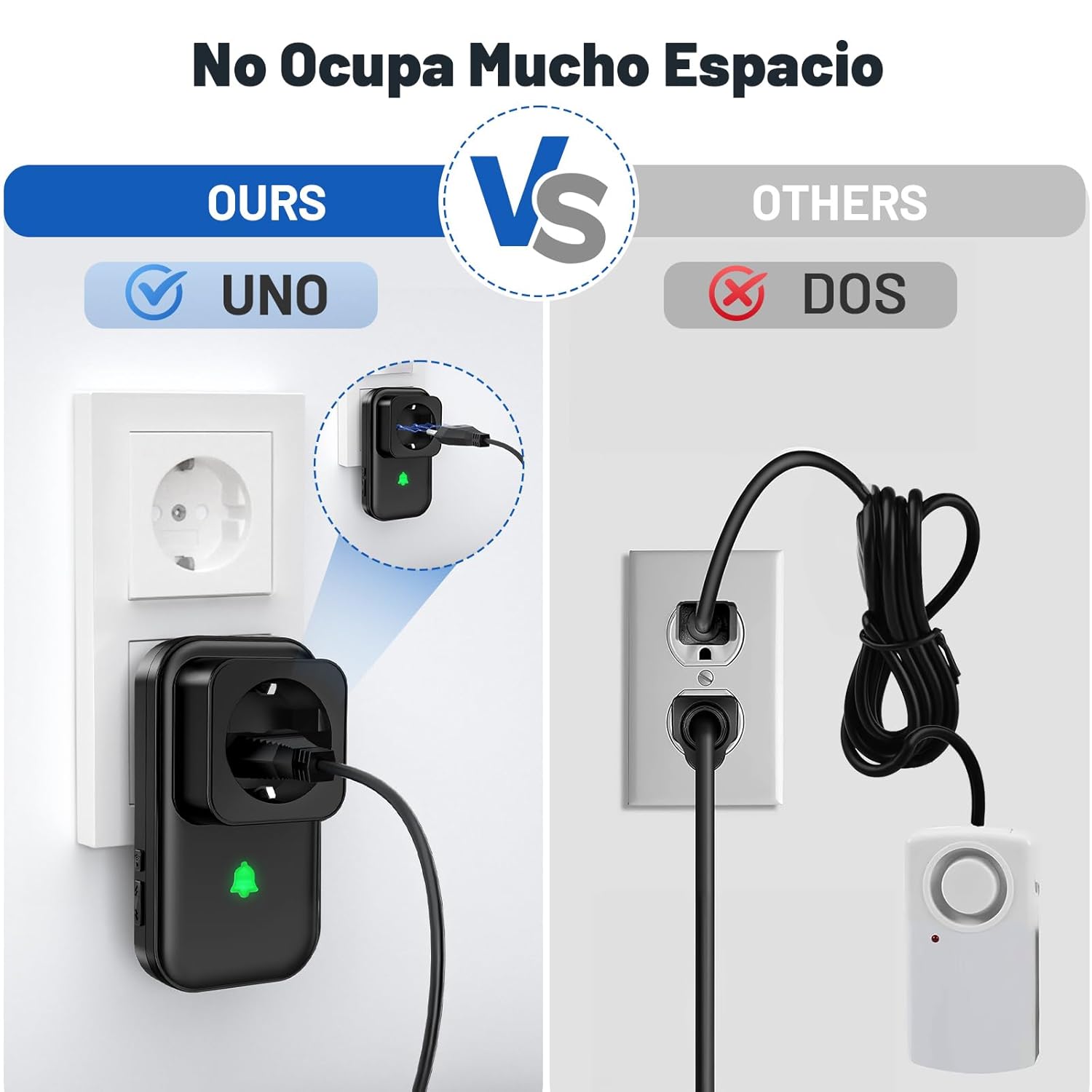 Thumbnail 2 de COTINSE 2Pack rilevatori di allarme per interruzione di corrente con LED e regolazione volume/suonerie (0–110 dB)