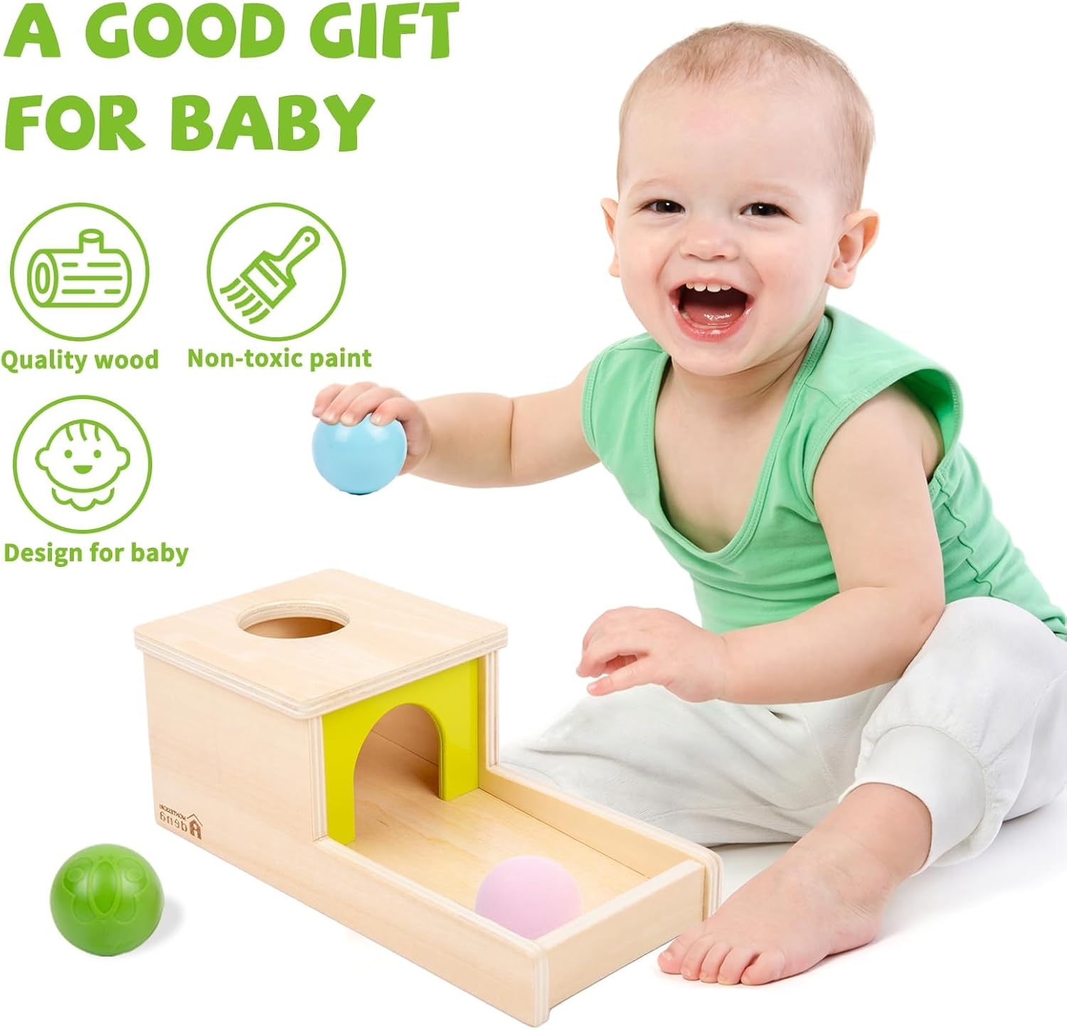 Thumbnail 1 de Adena Montessori Object Permanence Box with 3 Balls