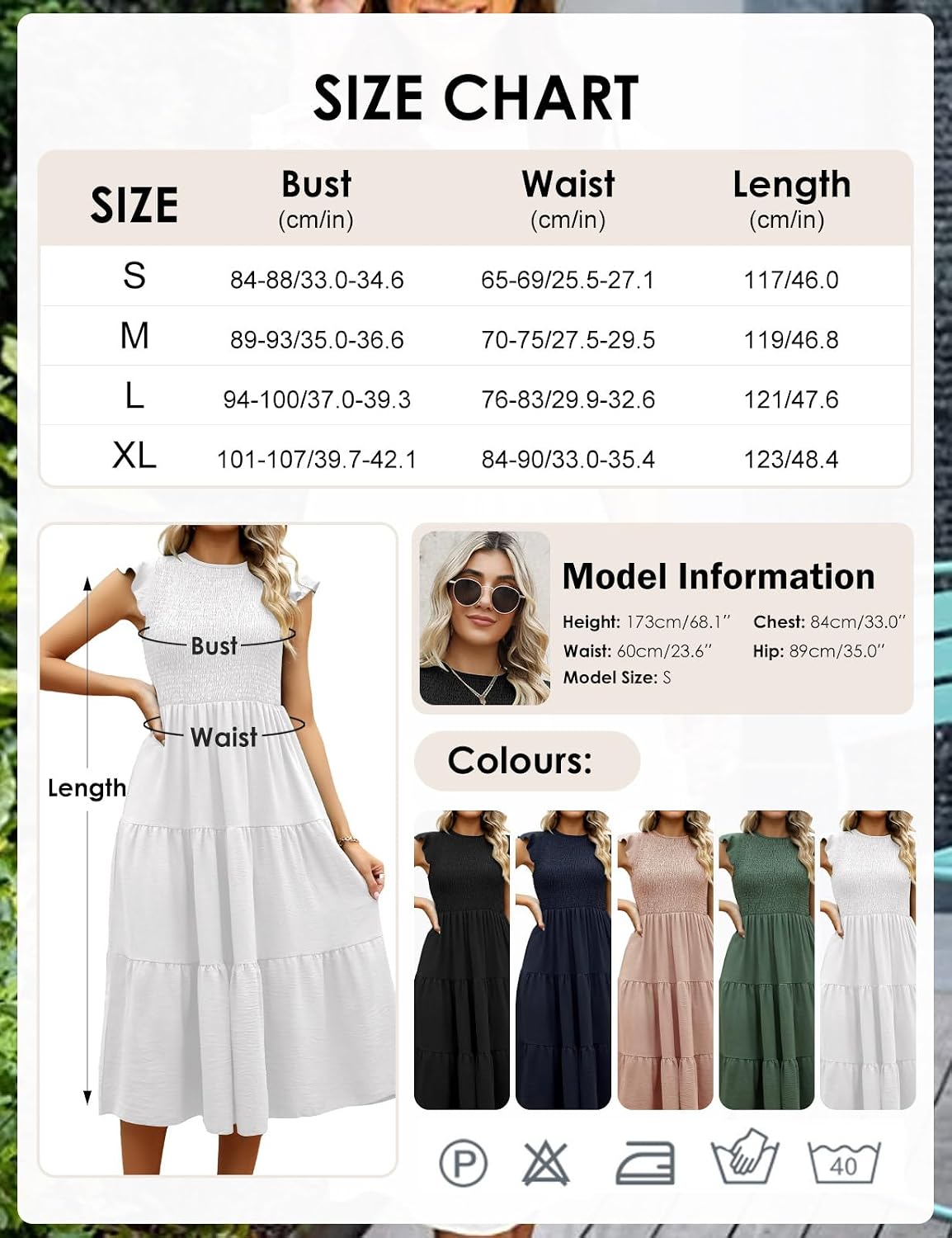 Detalle 2 de CMTOP Sommerkleid Damen Maxikleid für Sommer