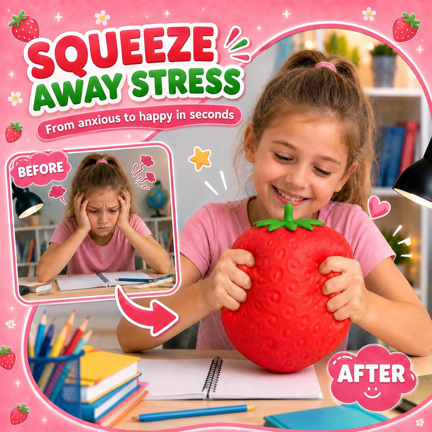 Thumbnail 5 de TNOIE Strawberry-AA 6.3-Inch Strawberry Squishy Toy, Slow-Rising Sensory Fidget