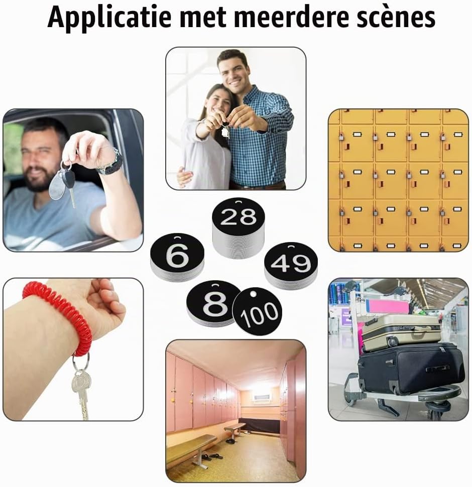 Thumbnail 6 de OFFCUP 1-100 noir ronde genummerde labels van ABS, 3,5 cm