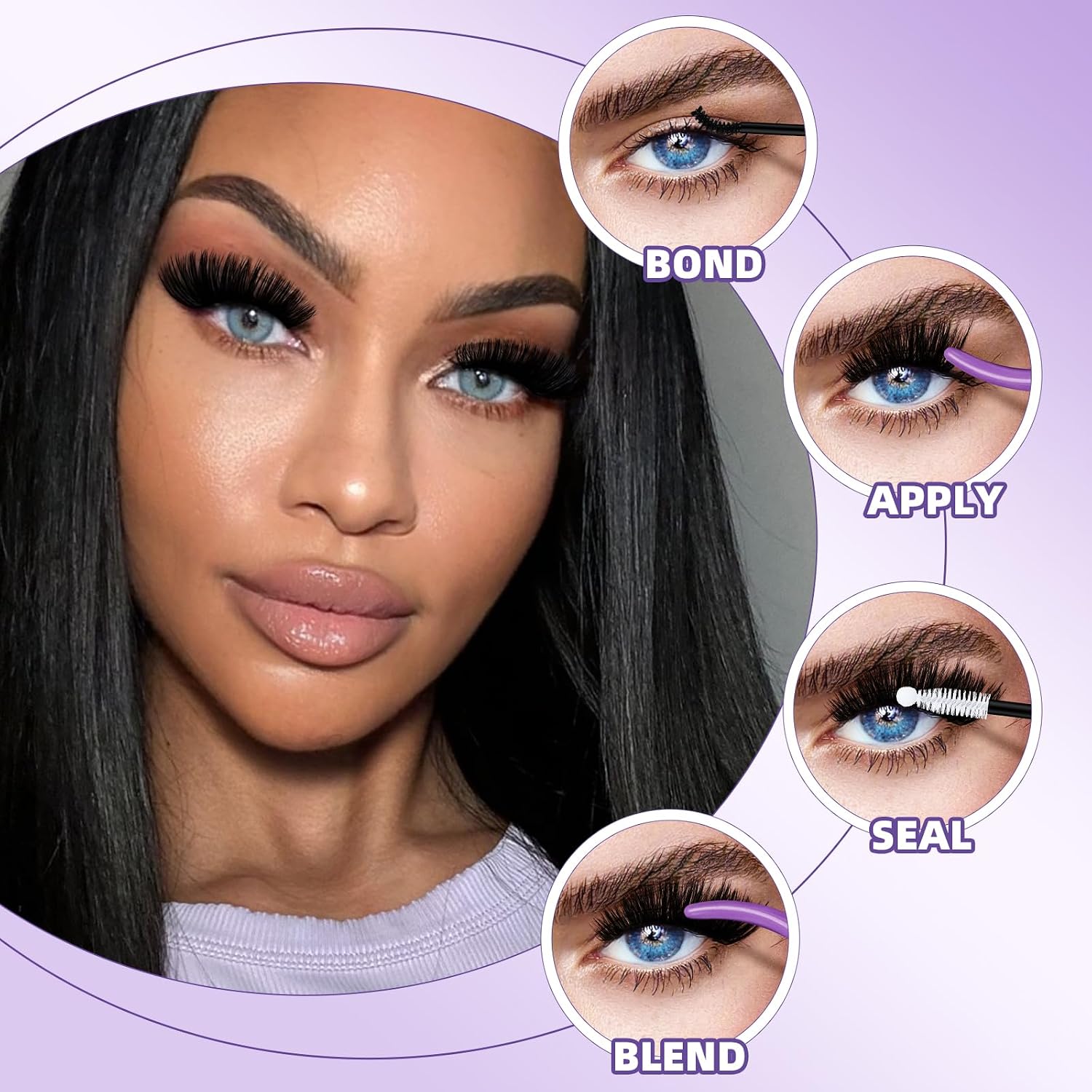 Thumbnail 6 de B&Q Fluffy Lash Clusters Thick 200D (Volume Lash Extensions), D Curl, 10–18mm