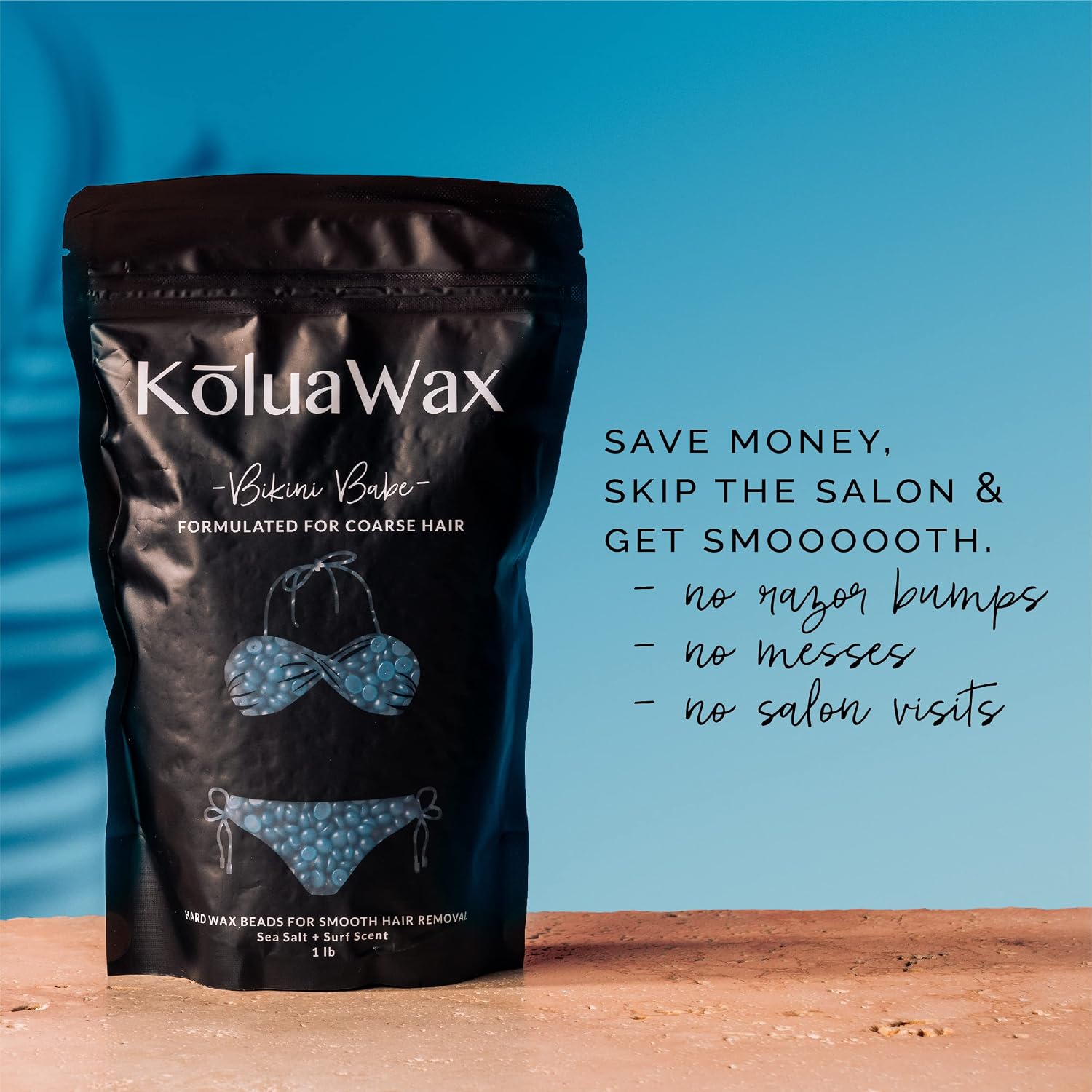 Detalle de KoluaWax Wax Beads for Coarse Hair Removal, Sea Salt & Surf, 1 lb