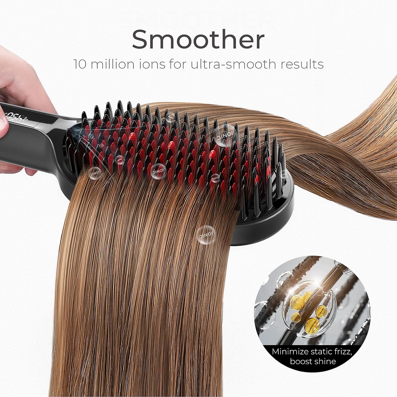 Detalle 1 de TYMO Ionic Plus HC105 Hair Straightening Brush, 16 Settings