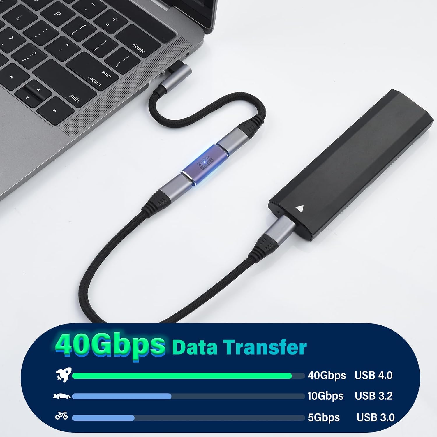 Thumbnail 2 de OTraki Accoppiatore USB C 40Gbps 3 pezzi