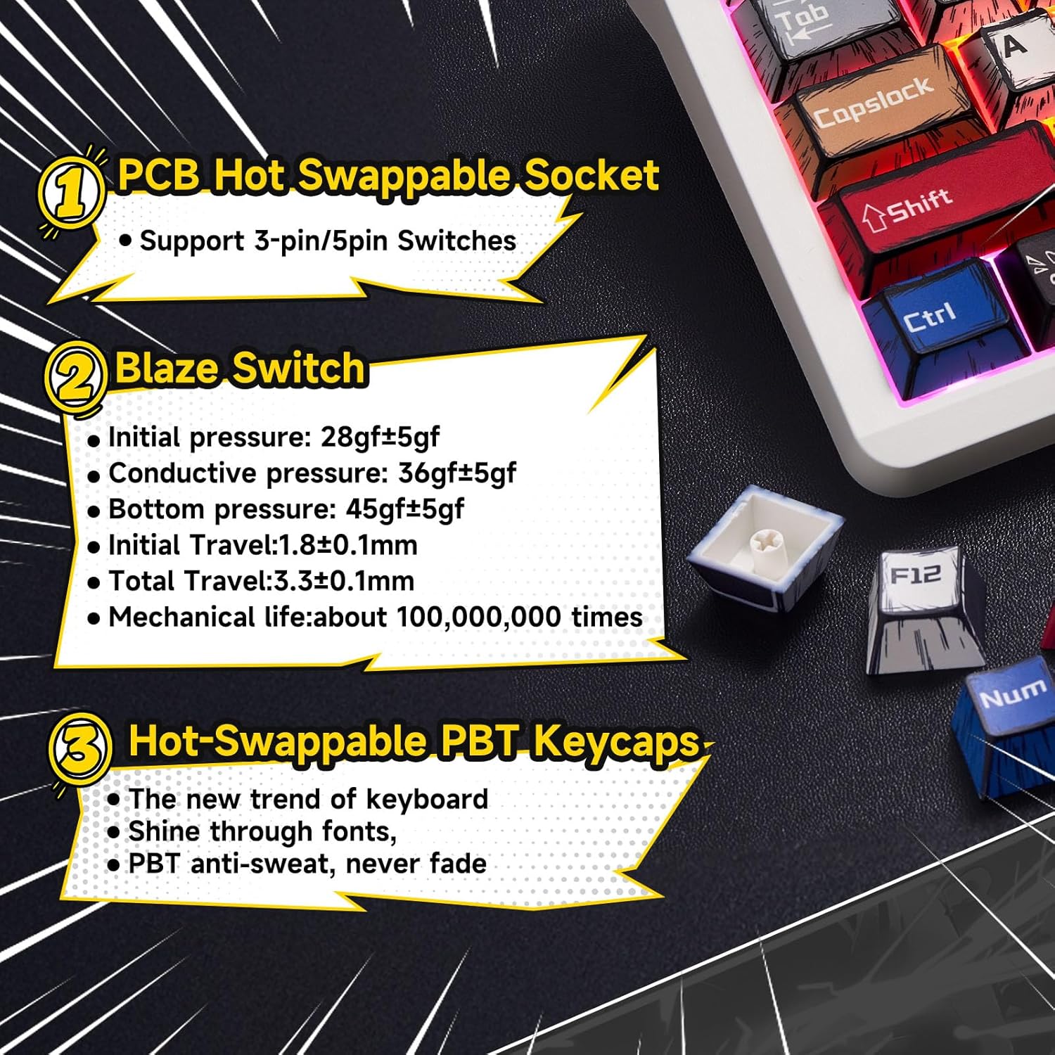 Thumbnail 4 de AULA F106 PRO Wireless Mechanical Keyboard 8000mAh ⌨