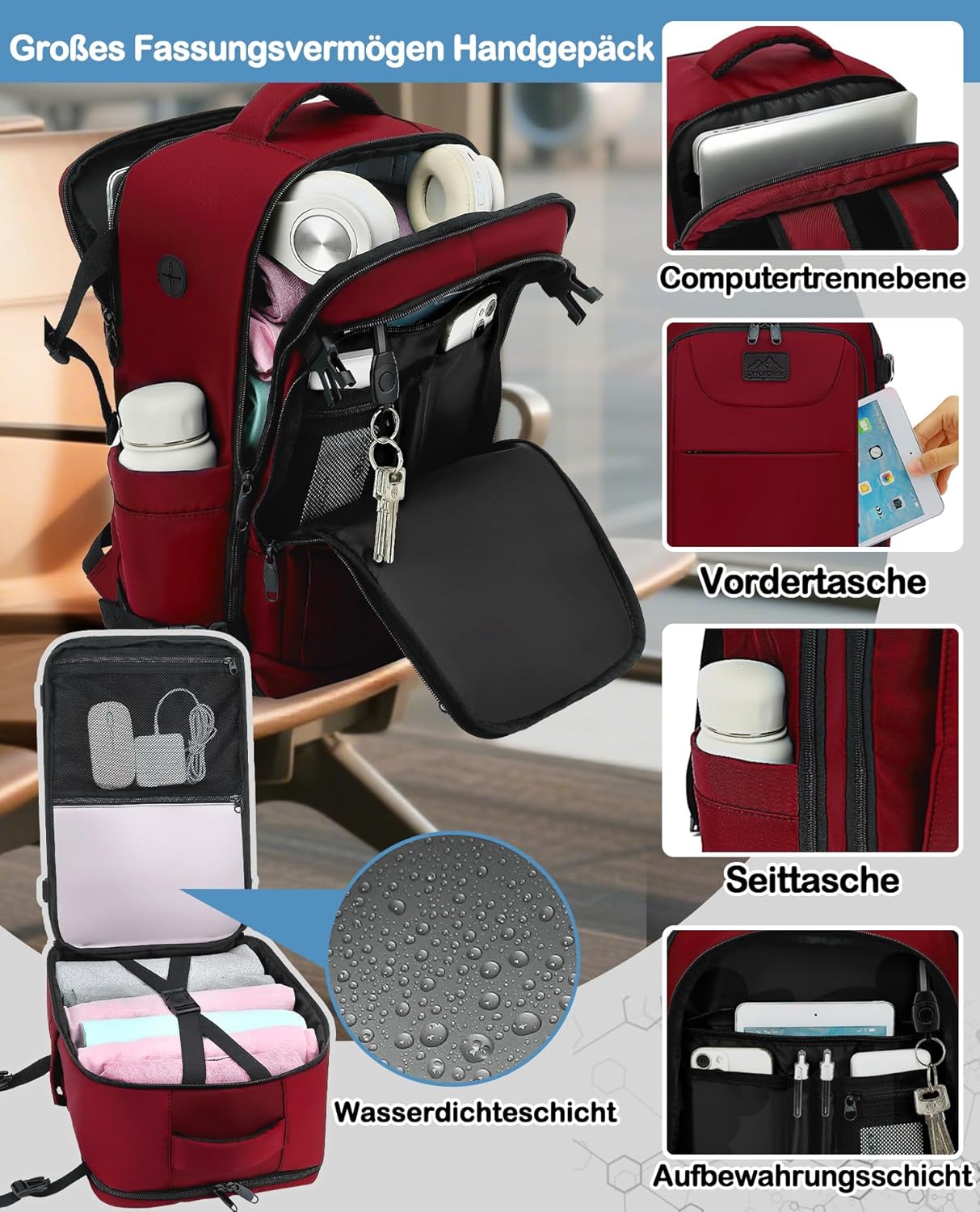 Thumbnail 3 de LYNXCHER Handgepäck Rucksack 40x20x25