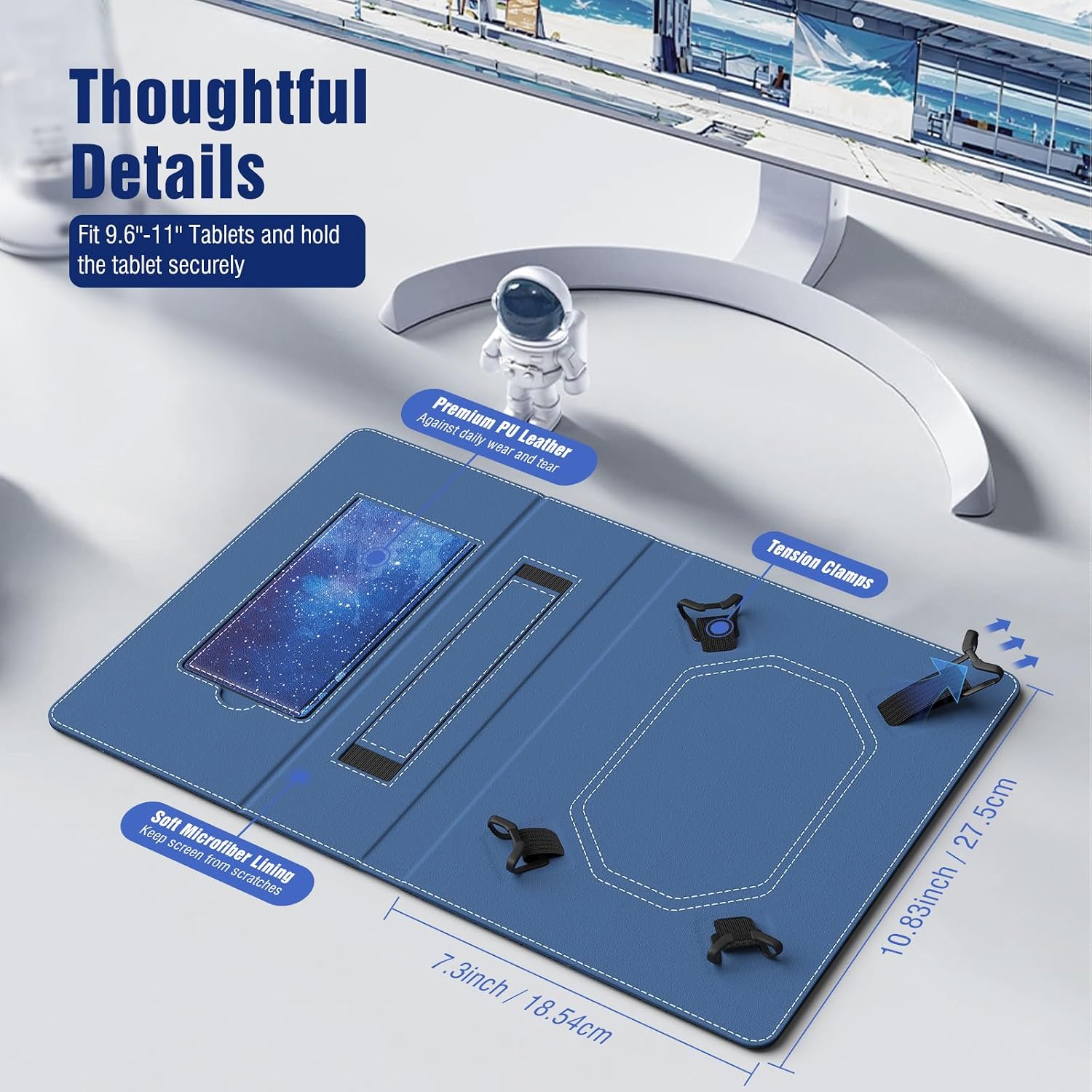 Thumbnail 1 de TiMOVO Universal Case for 10.1 Inch Android Tablets with Pen Loop & Hand Strap (Blue Starry Sky)