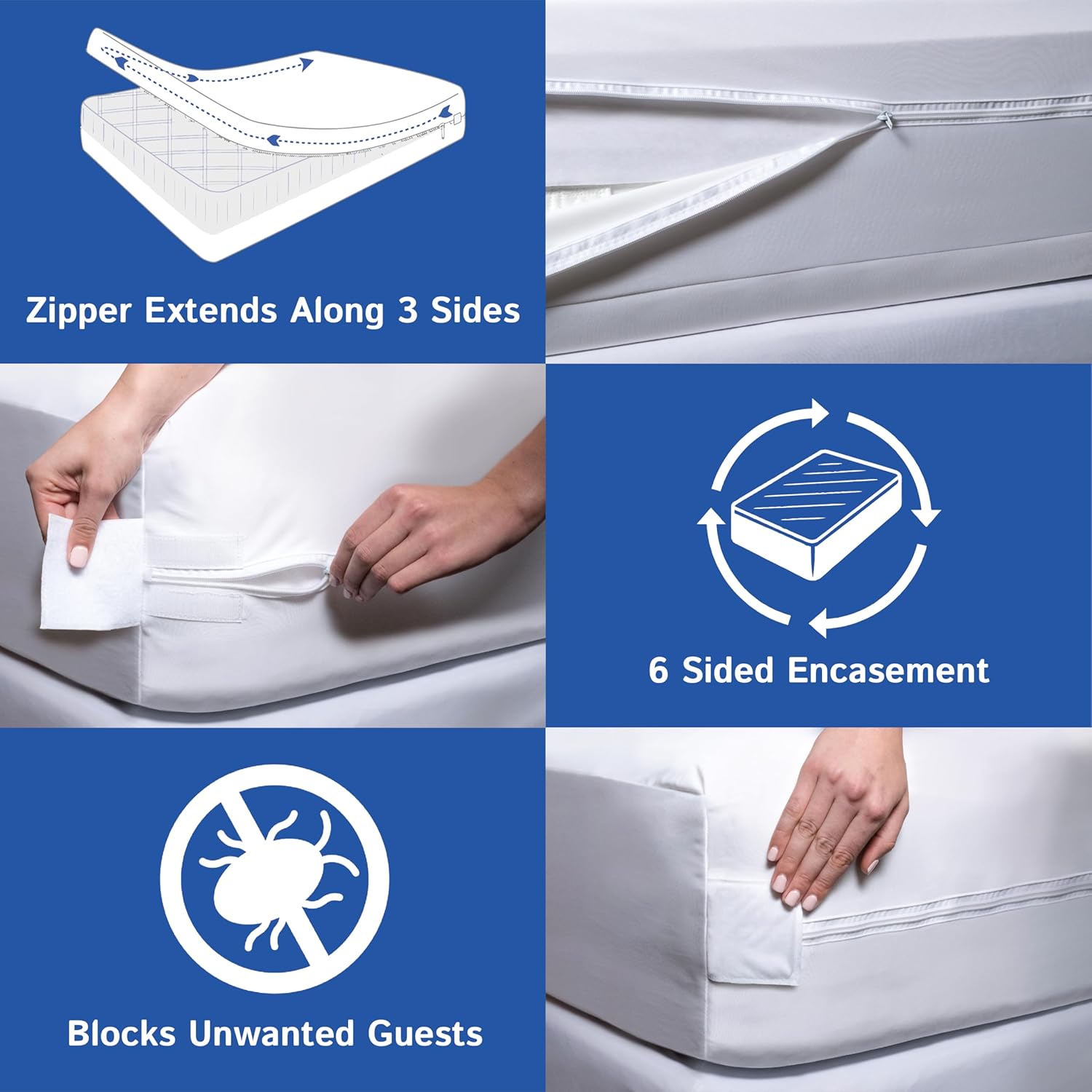 Thumbnail 5 de Twin Size Zippered Bed Bug Mattress Protector Waterproof Encasement