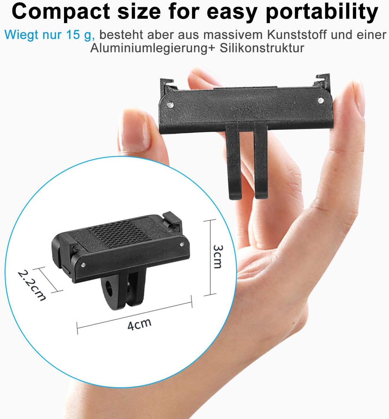 Thumbnail 6 de FiTSTILL Magnetischer Schnellwechseladapter Basis 2er-Pack – kompatibel mit DJI Osmo Action 5 Pro/4/3 und Osmo 360
