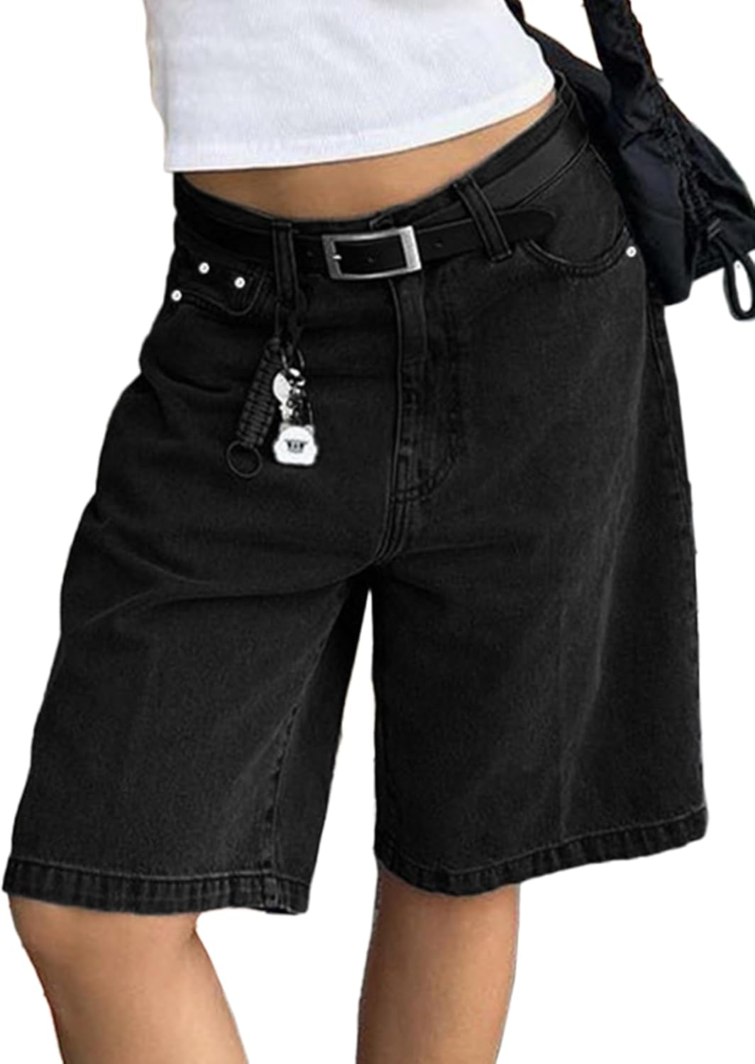 Thumbnail 6 de EMMIOL Baggy Jeans Shorts Damen – Mid-Low Waist, Denim Stretch