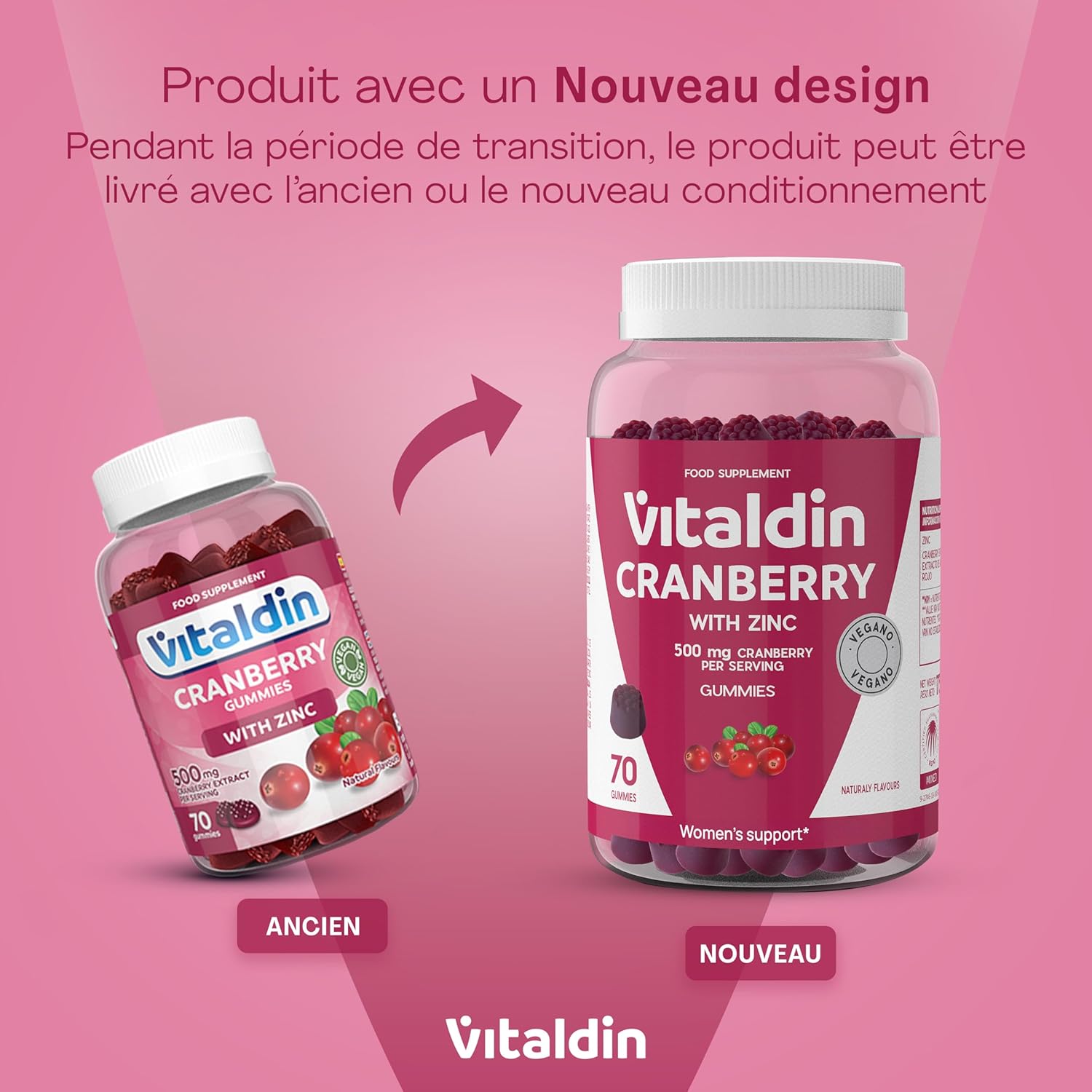Thumbnail 5 de VITALDIN Cranberry Gummies – Complément Alimentaire 500 mg Extrait de Canneberge + Zinc, 70 Gommes (1 mois) – Vegan & Sans Gluten