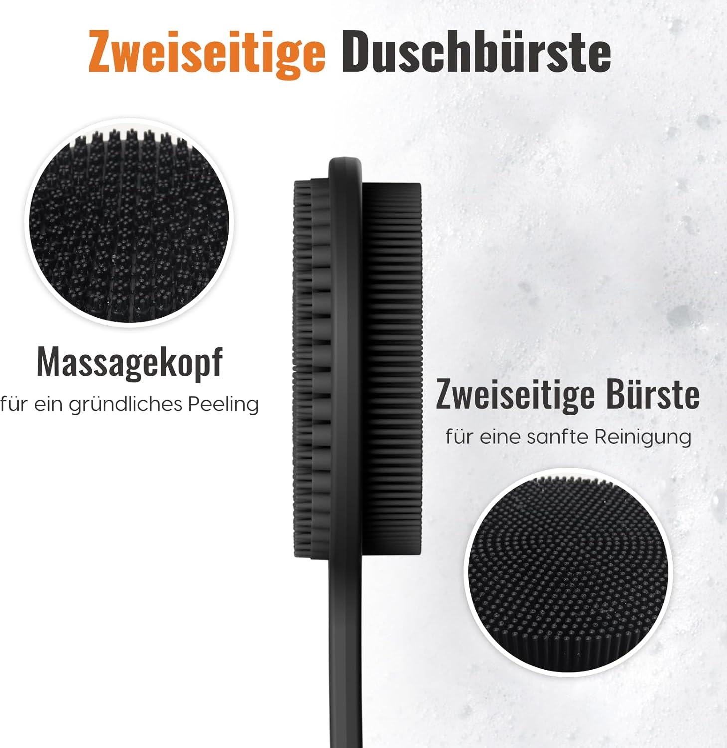 Detalle 2 de Silikon Rückenschrubber mit langem Griff zur Dusche