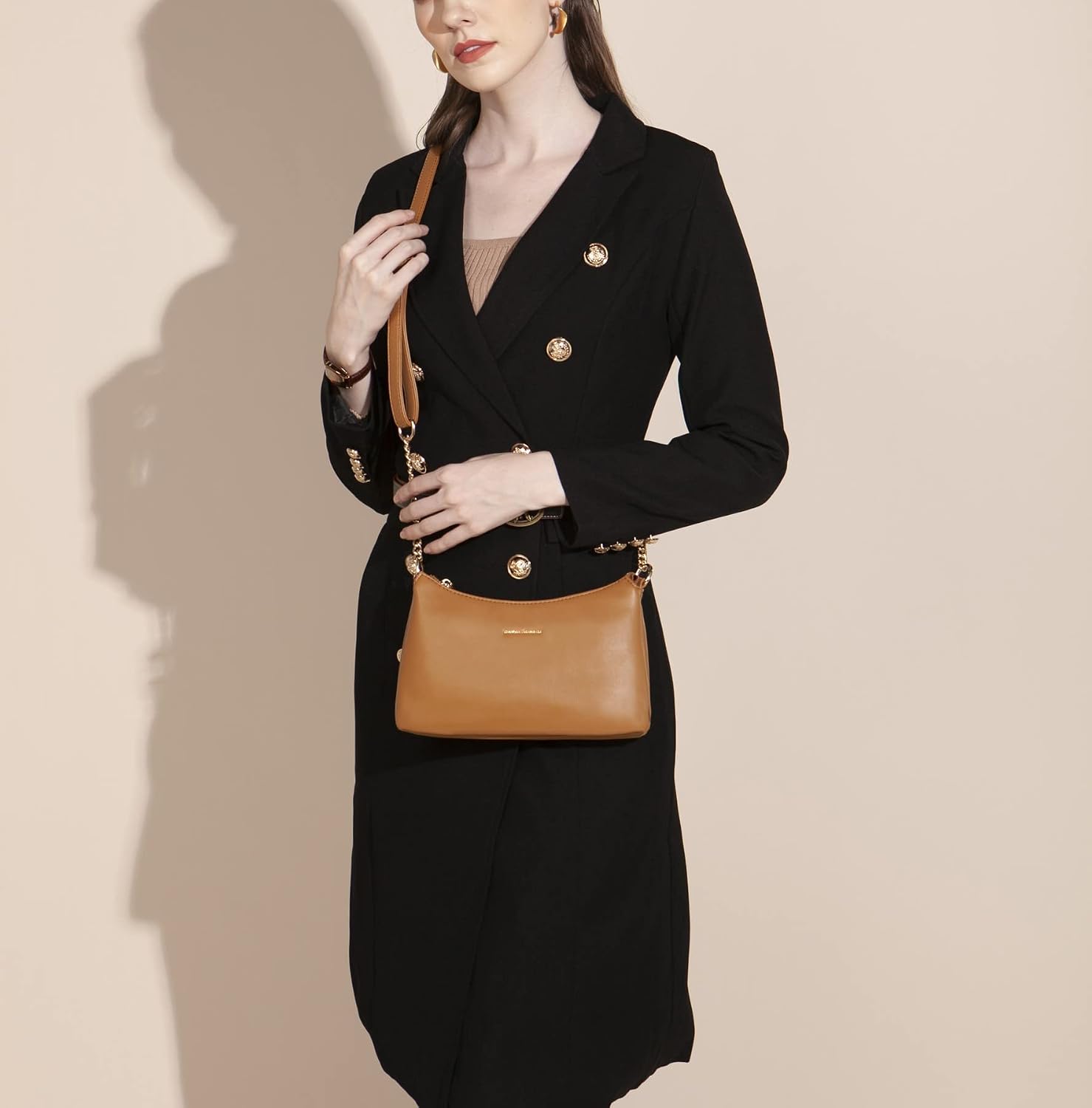Detalle de David Jones - Bolso Bandolera Pequeño con Compartimentos