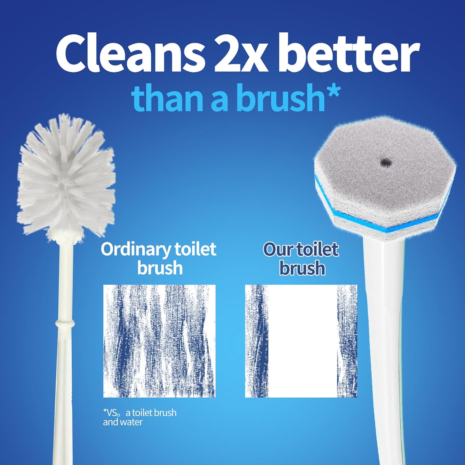 Detalle de 60pc Disposable Toilet Brush Refills with Self-Cleaning Foam Heads