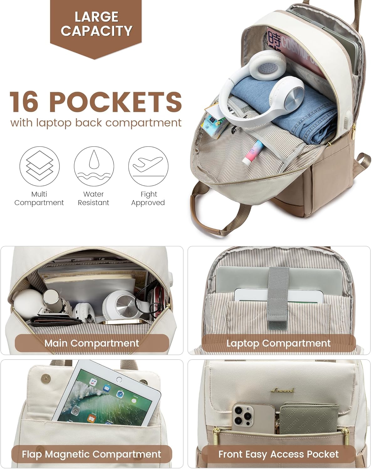 Thumbnail 2 de LOVEVOOK Rucksack Damen 15,6 Zoll