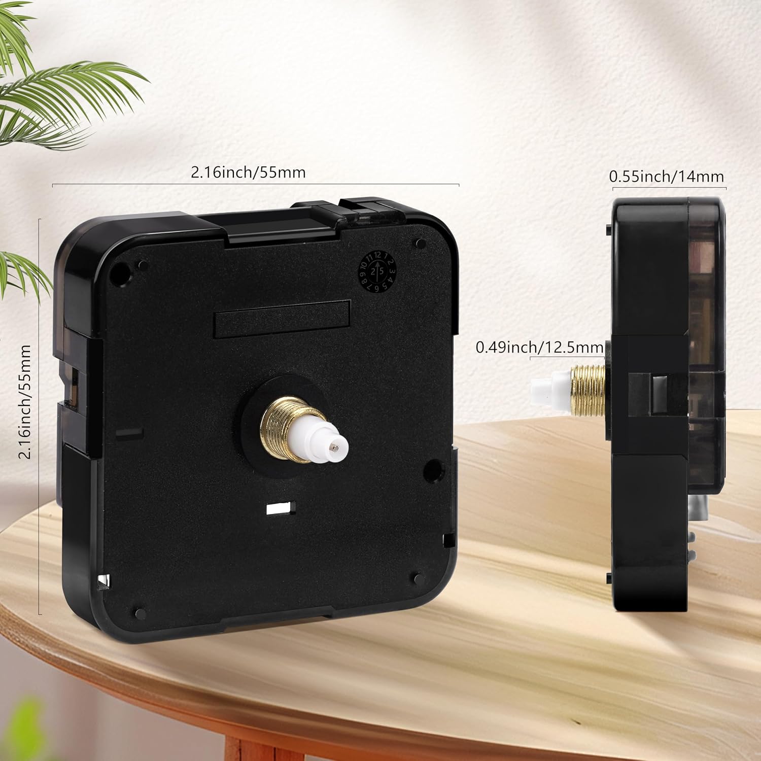 Thumbnail 6 de Foxtop Silent Sweep Quartz-klokmechanisme, 12,5 mm, stil en op AA-batterij
