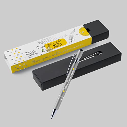 Detalle de ÉNJA Création – Stylo personnalisé en métal avec stylet tactile et coffret cadeau