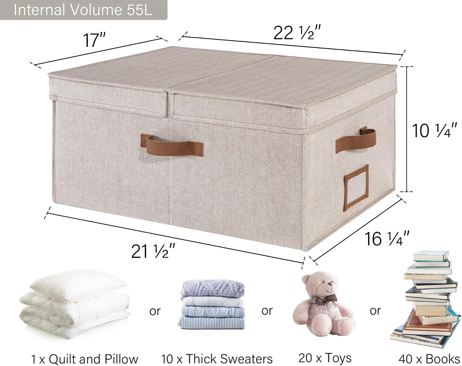 Detalle 2 de StorageWorks extragroße Aufbewahrungsbox mit Deckel – 55 Liter, 2er-Set