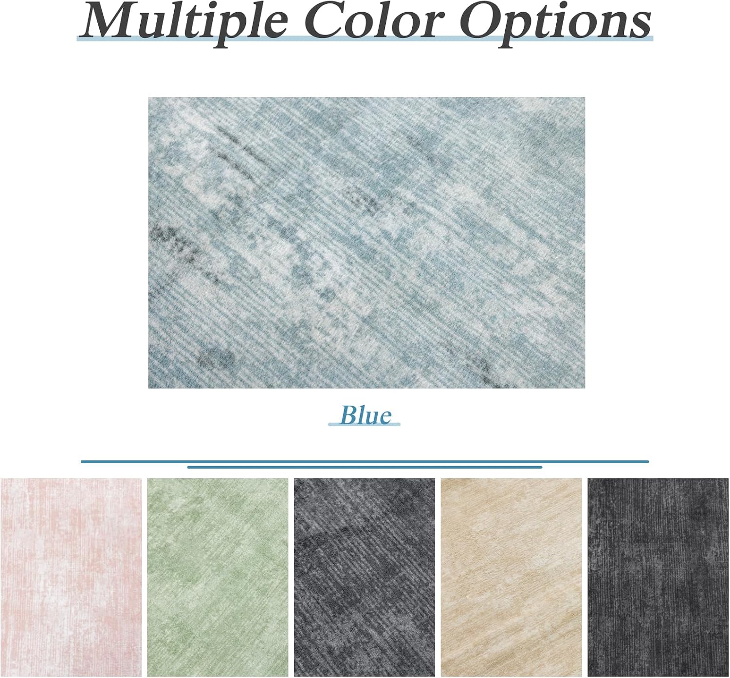 Thumbnail 6 de LIANLAM QYDD5-912-BE-2 9' x 12' Washable Blue Low-Pile Area Rug