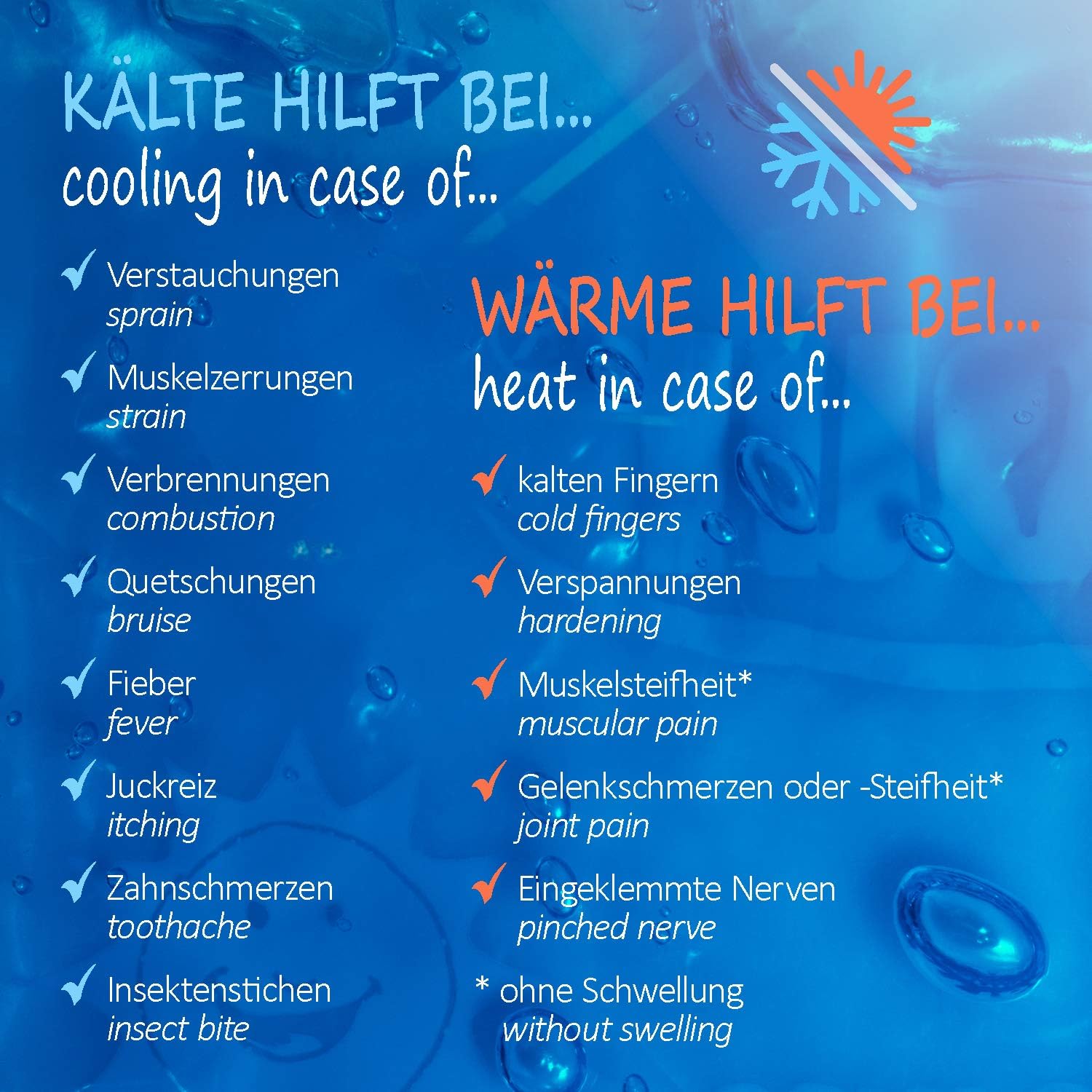 Thumbnail 2 de com-four® 6er Sparpack Mehrfachkompresse – Gelkühl-/Wärmekompressen in 3 Größen (6 Stück) für Cold/Hot Anwendungen