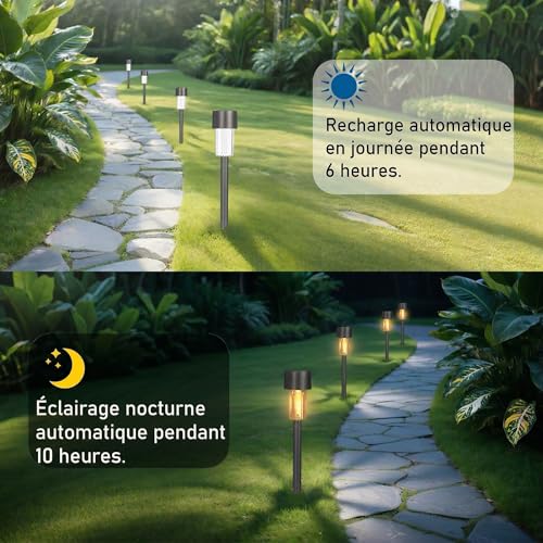 Thumbnail 1 de Hqynss Lampes Solaires Extérieur Jardin – Lot de 12, IP65, Éclairage Blanc Chaud 3000K