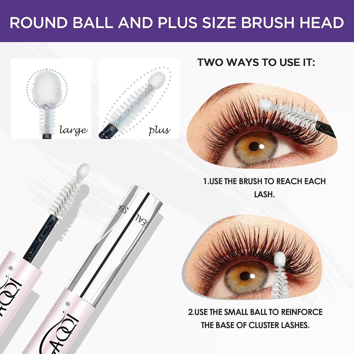Detalle de GAQQI Lash Bond & Seal: Waterproof Lash Cluster Glue with Dual-Ended Application