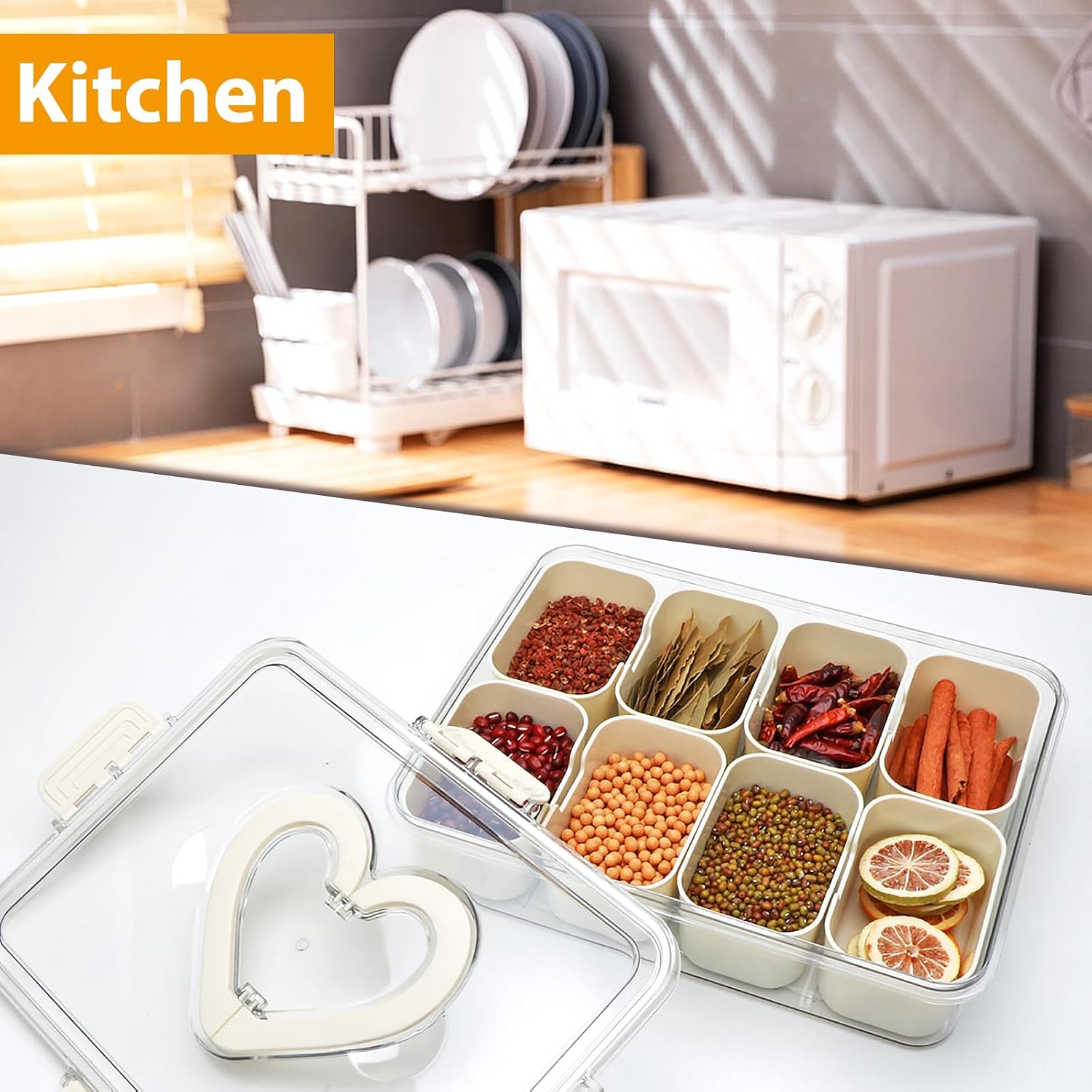 Thumbnail 6 de 2 Pack Snackle Box Container with 8-Compartment Tray (Lid & Handle) — Portable Snack Platter Organizer