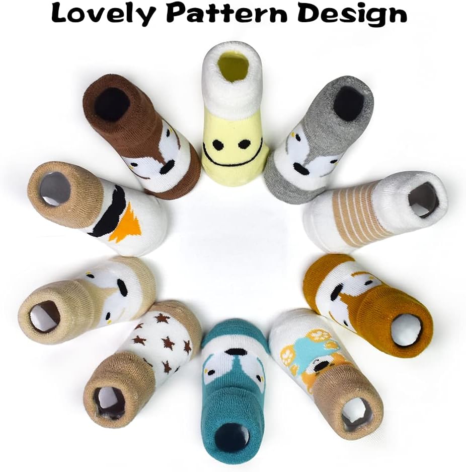 Detalle de TRAMLE baby boys thick terry socks set – 10 pairs for 0–3 years