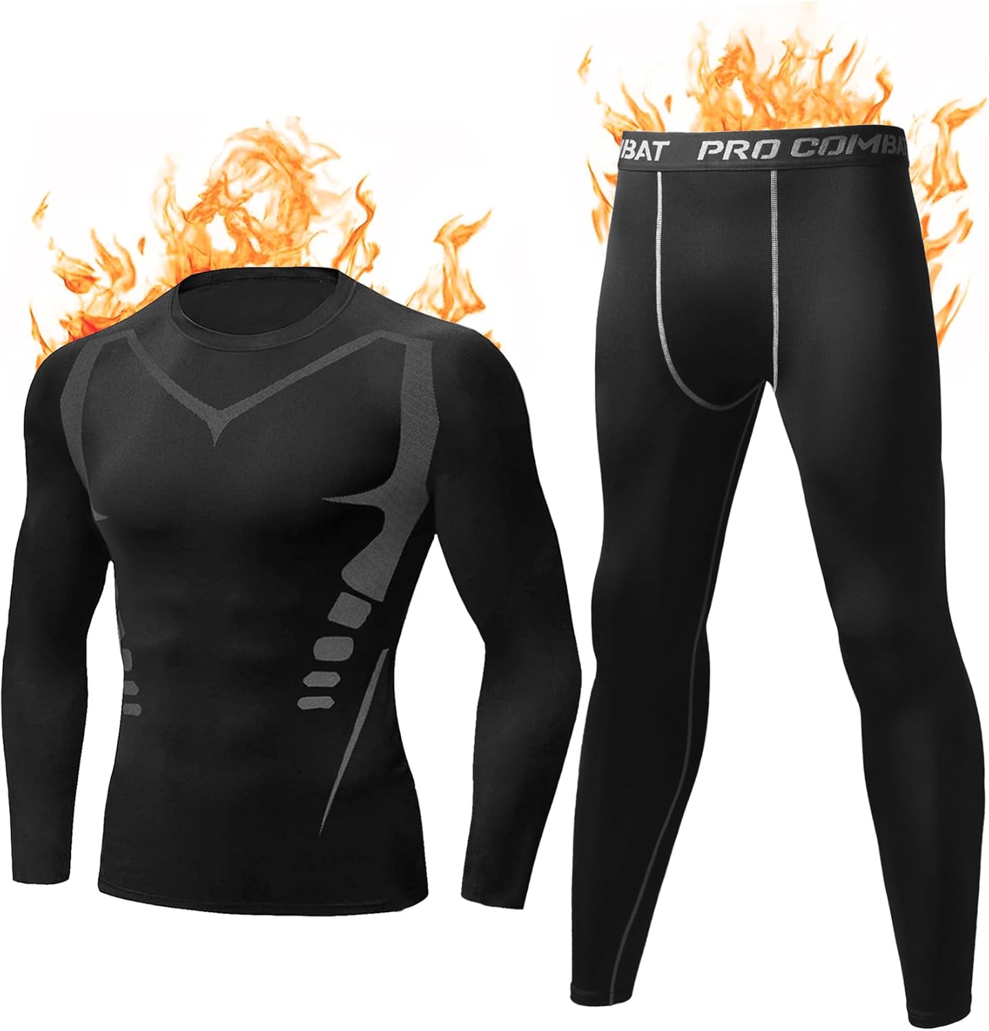 Detalle de Ensemble de sous-vêtements thermiques homme Terecey pour sport et quotidien, respirant à séchage rapide