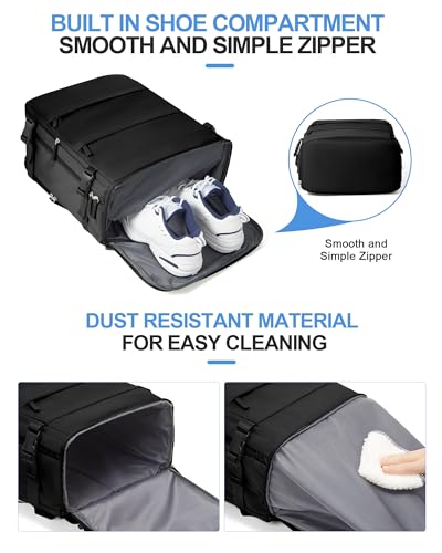 Thumbnail 6 de BJLFS Mochila de viaje de cabina para avión (45x36x20) hasta 30L, portátil 15,6” – Negra, ligera