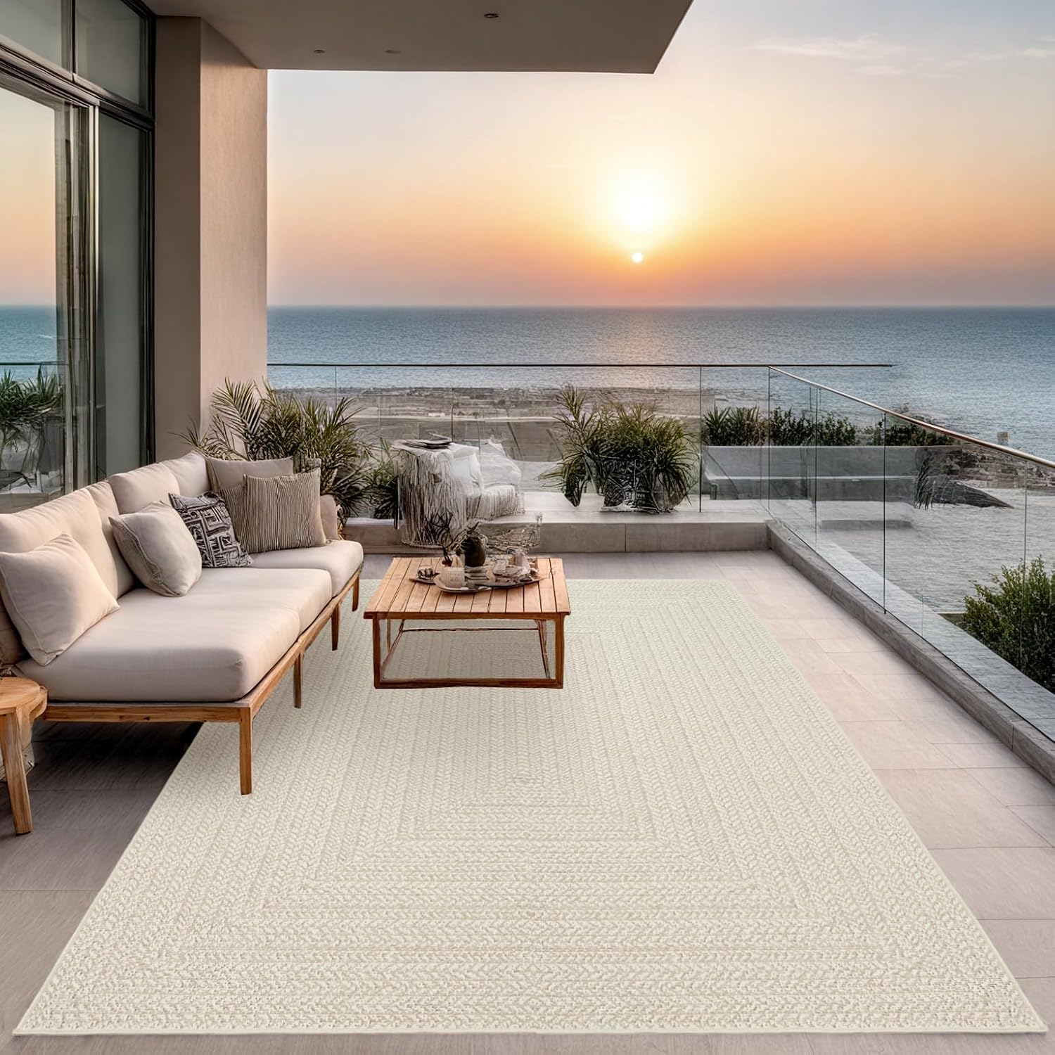 Thumbnail 2 de the carpet Kansas Alfombra Exterior e Interior 80x150 crema