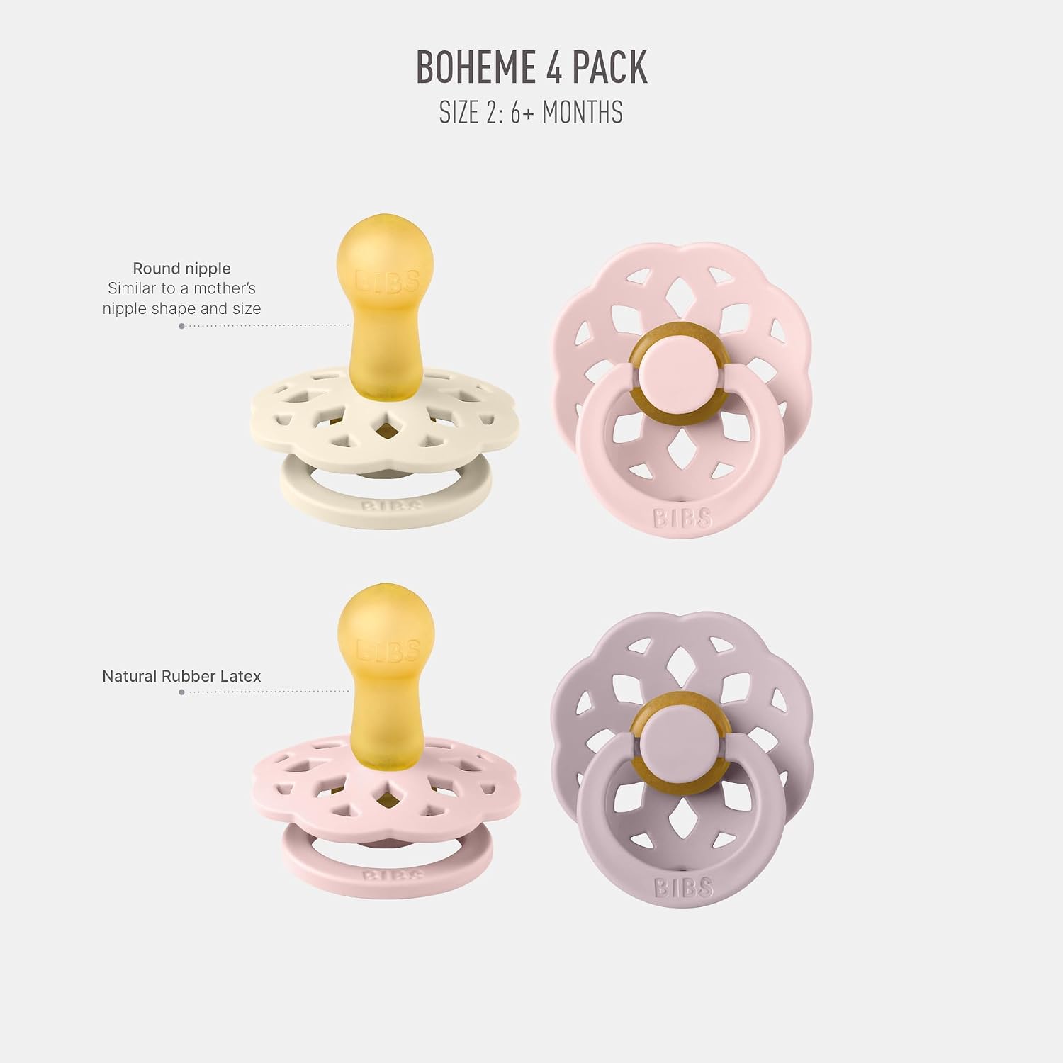 Detalle 2 de BIBS Boheme Soother 6–18 months, pack of 4