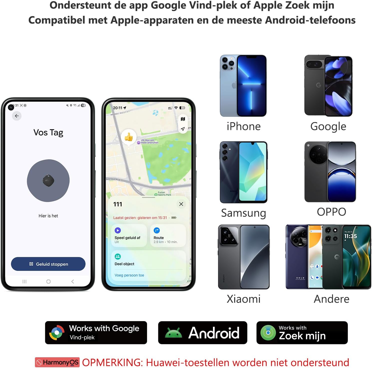 Detalle de ATUVOS Smart Tracker Dual System set van 4, Bluetooth en IP67