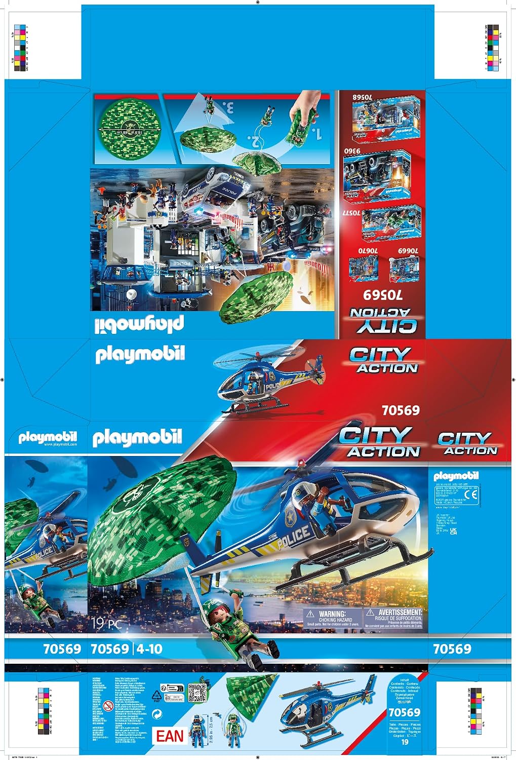 Thumbnail 6 de PLAYMOBIL City Action Polizei-Hubschrauber 70569 – Fallschirm-Verfolgung