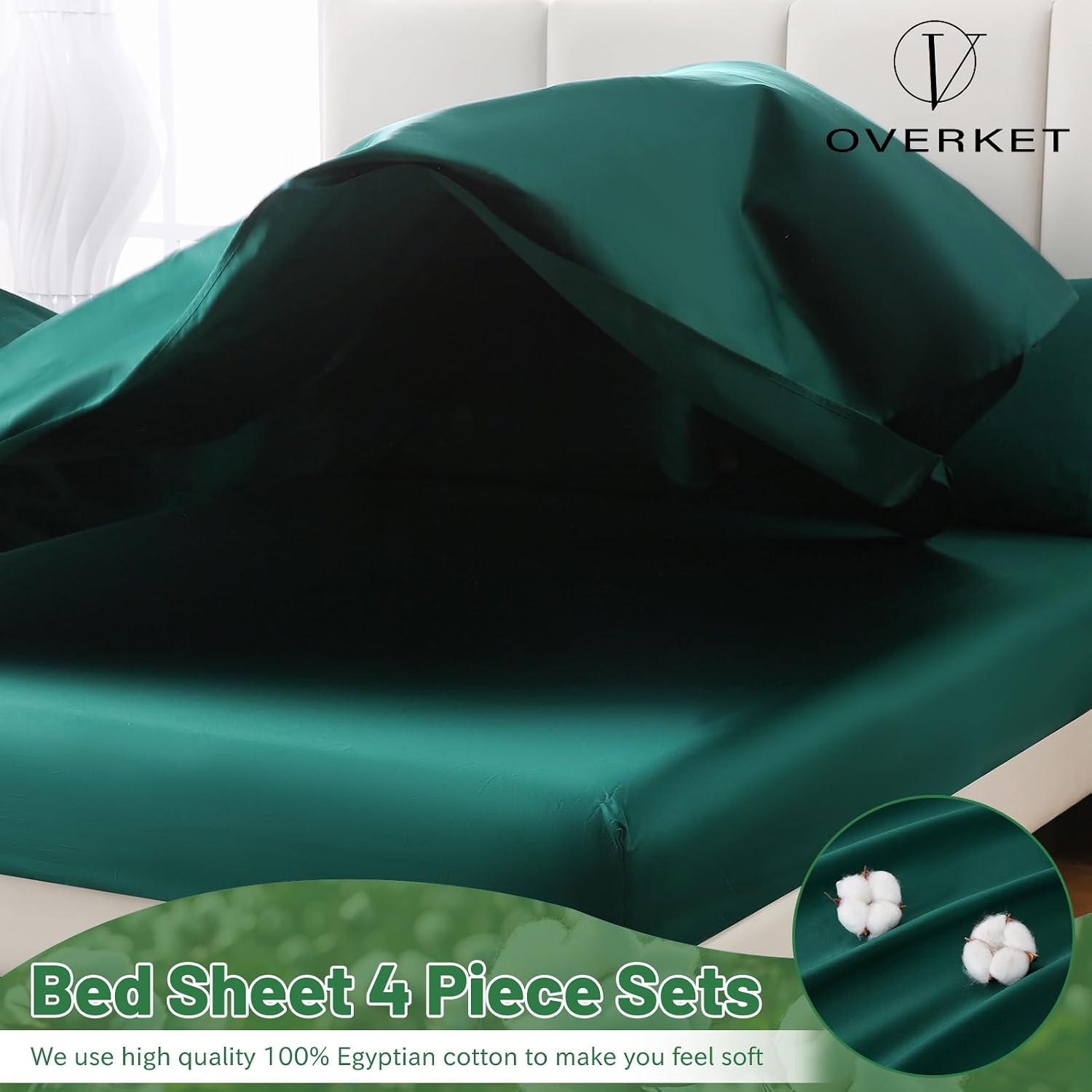 Detalle de Overket Cotton Sheets King Size