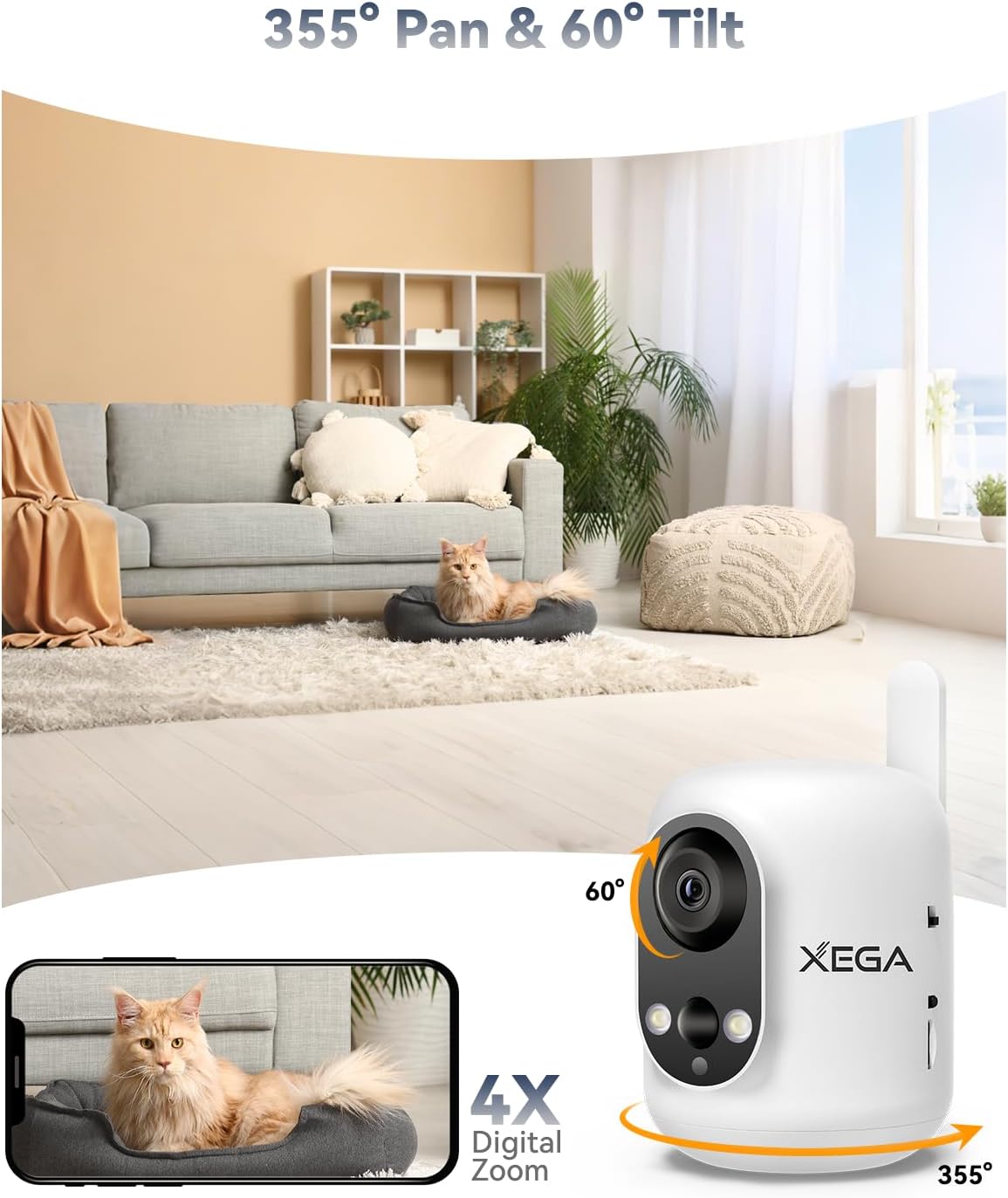 Thumbnail 3 de Xega 4G LTE Cellular Security Camera 6000mAh