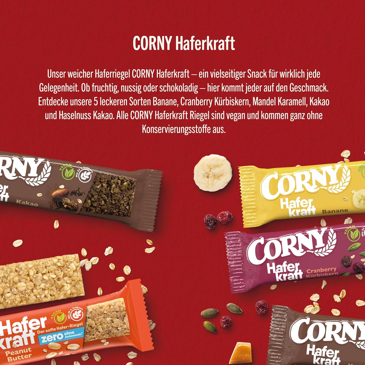 Thumbnail 3 de Corny Haferkraft Zero Peanut 12x50g Riegel