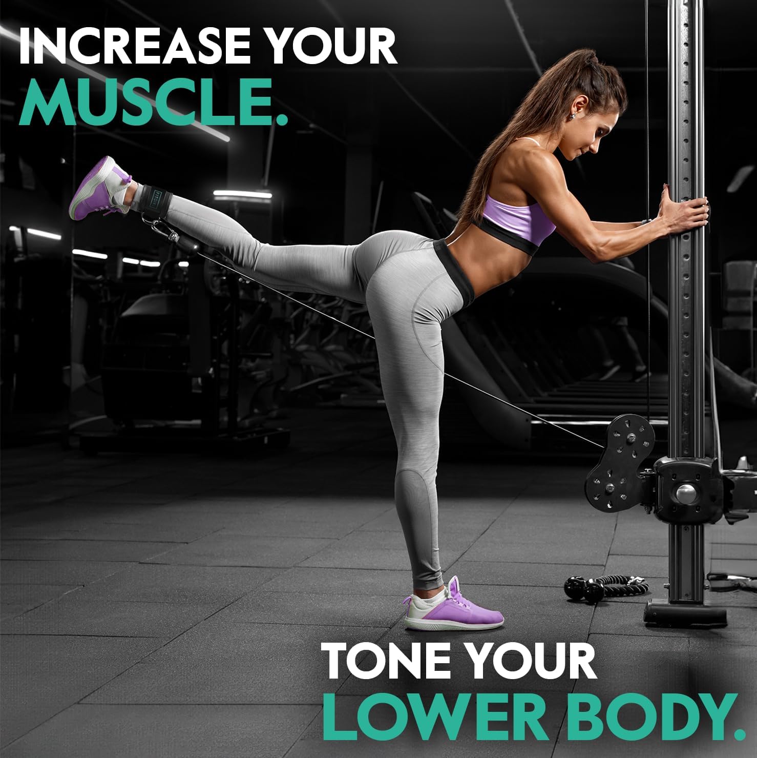 Thumbnail 3 de FITGIRL Ankle Strap for Cable Machine for Glute Kickbacks