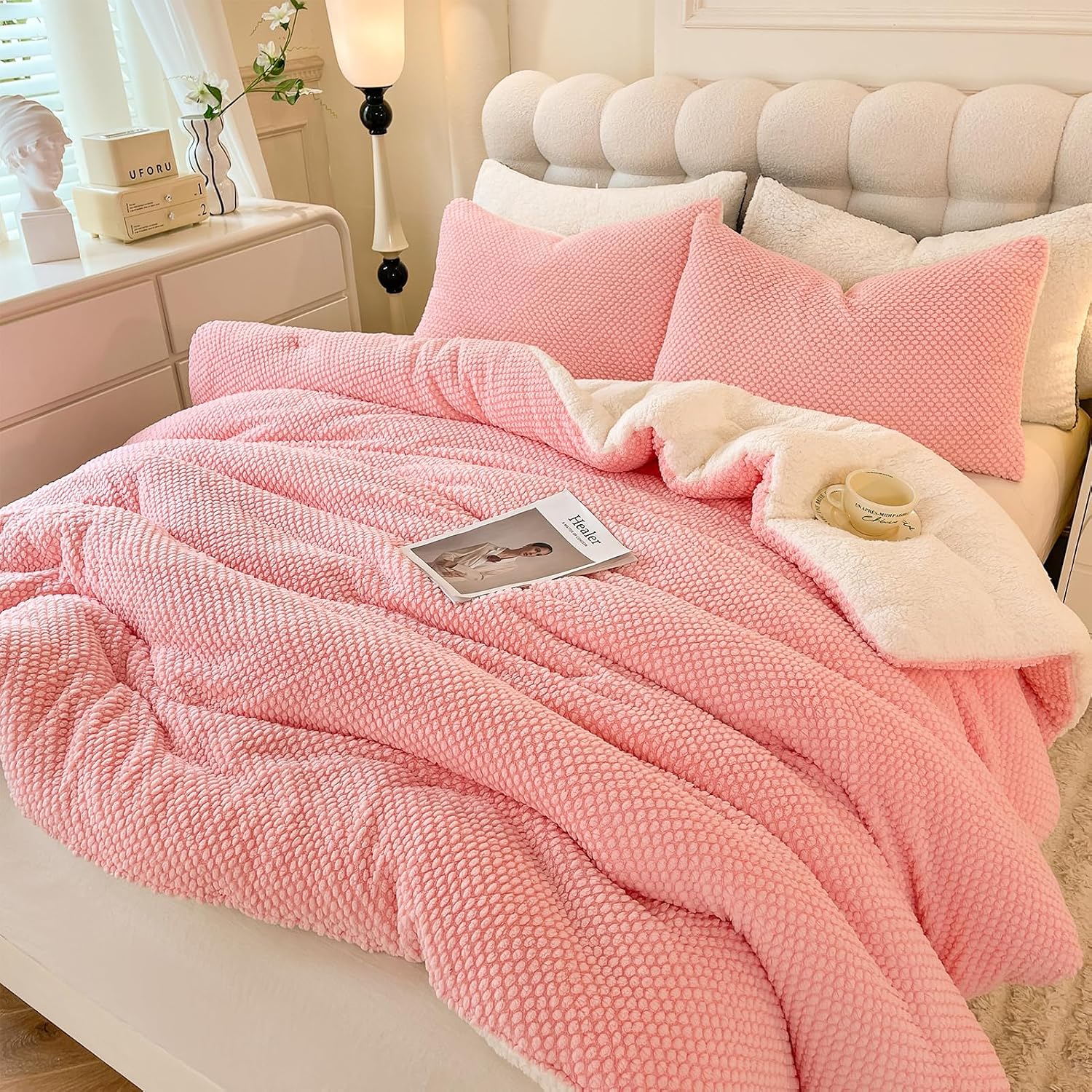 Detalle de LLanCL 3D Jacquard Comforter Set 68"x90"